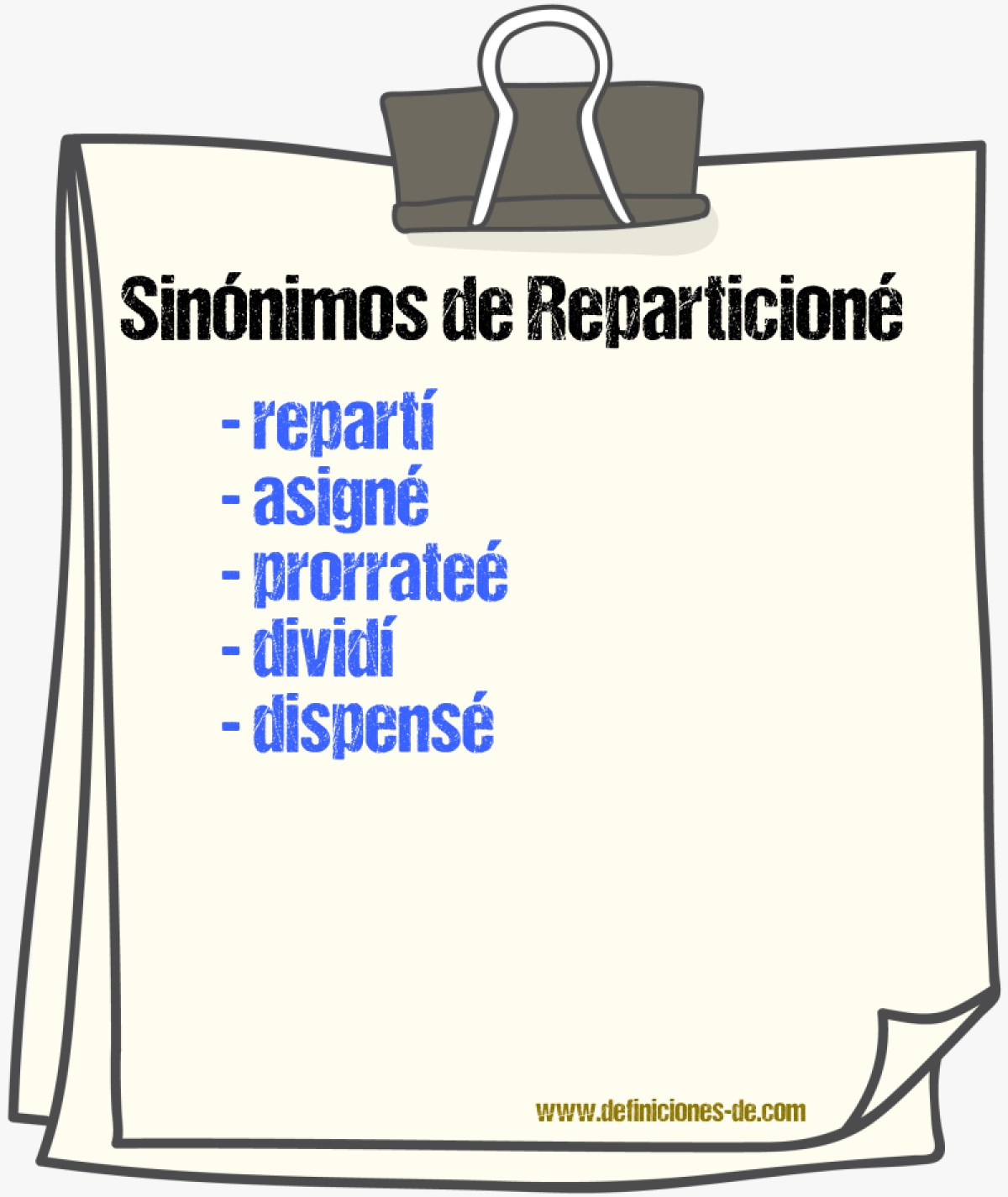 Sinónimos de reparticioné