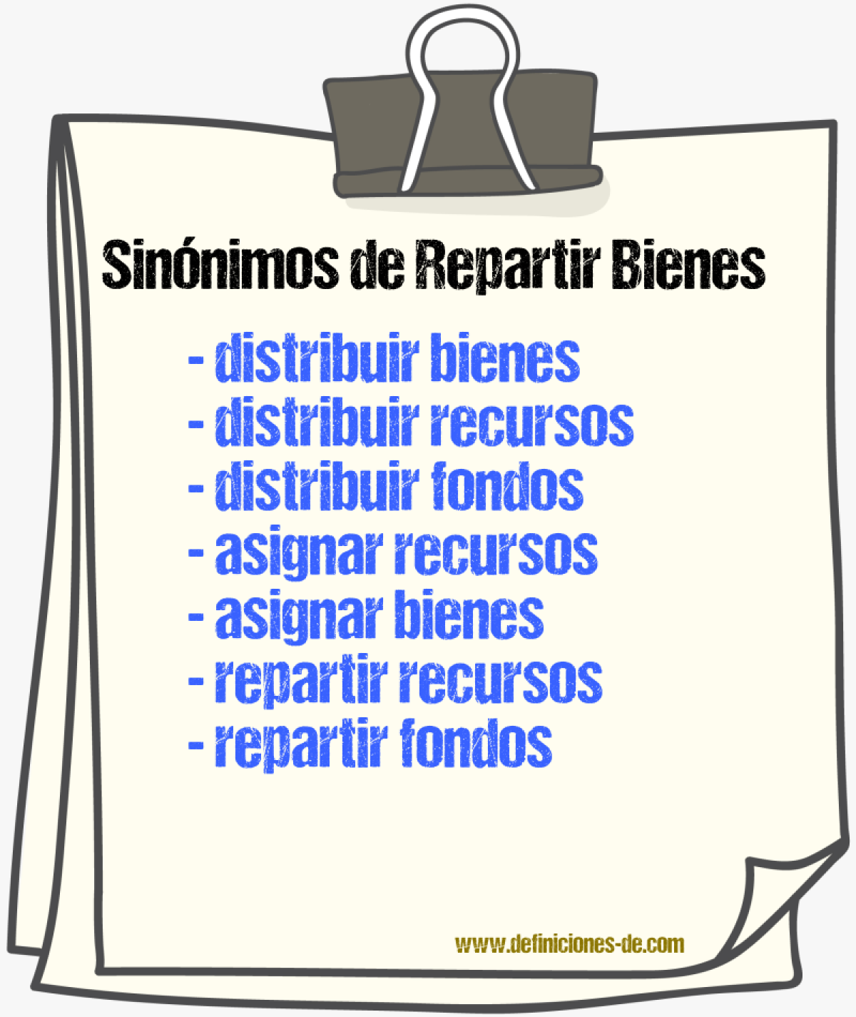 Sinónimos de repartir bienes