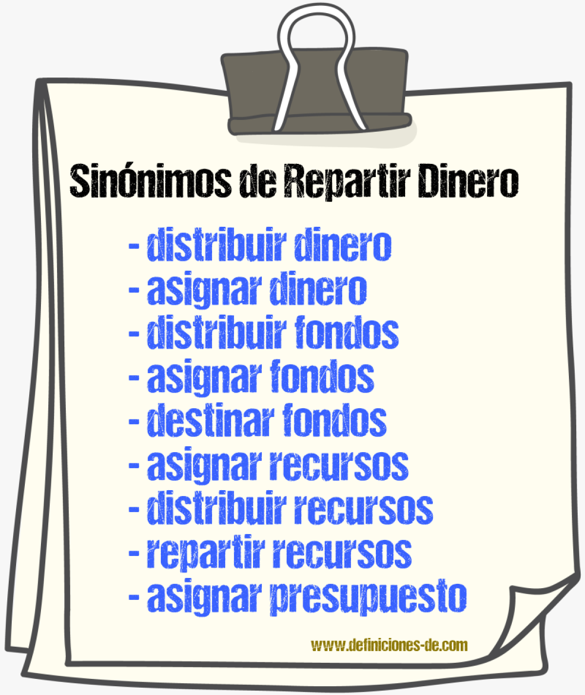 Sinónimos de repartir dinero