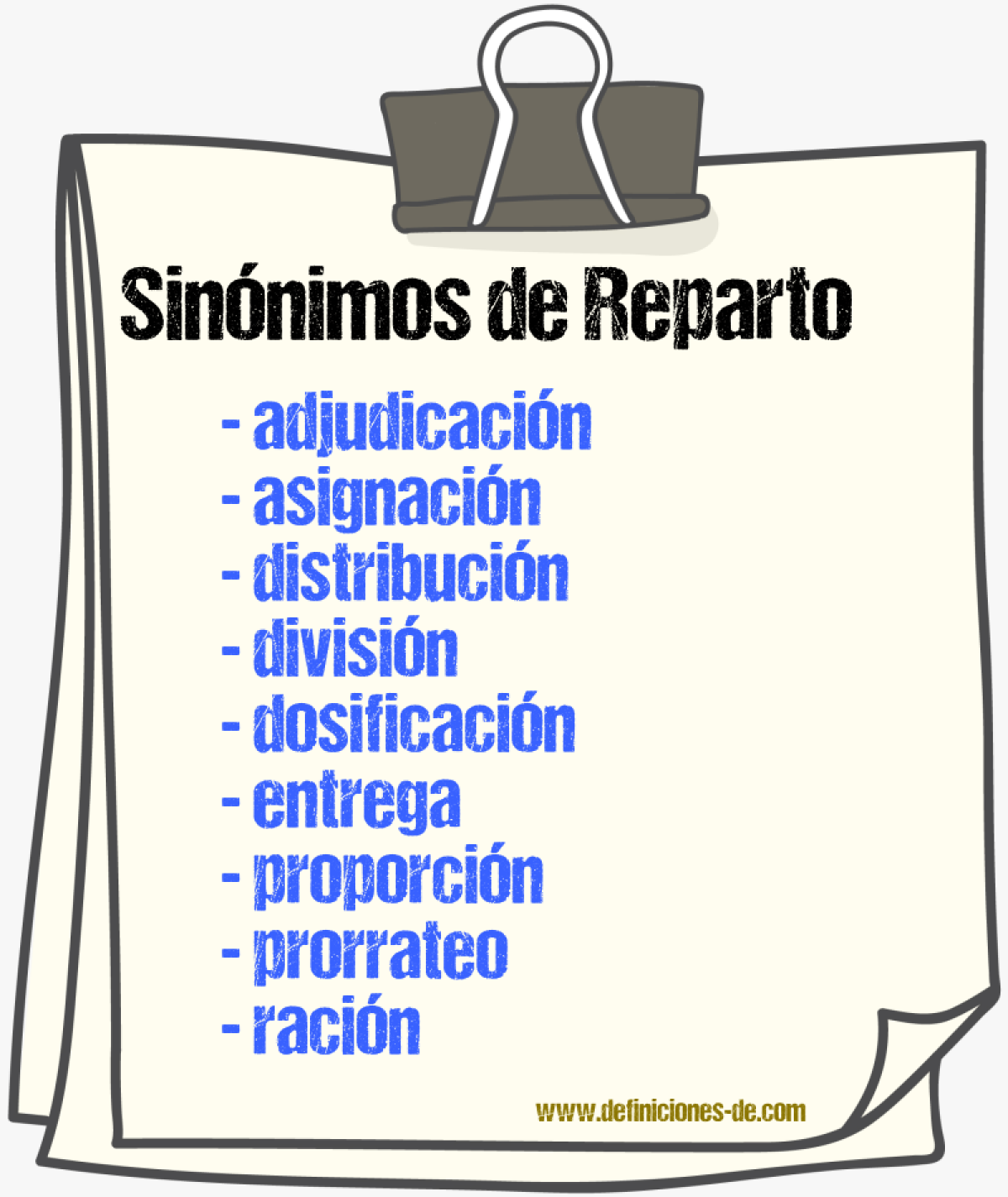 Sinnimos de reparto