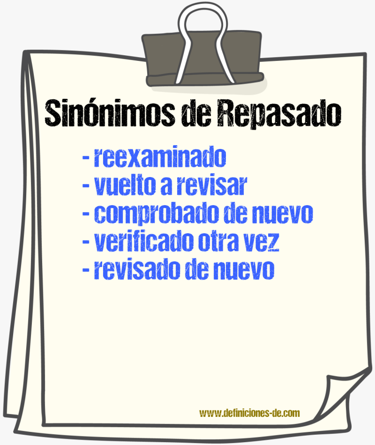 Sinónimos de repasado