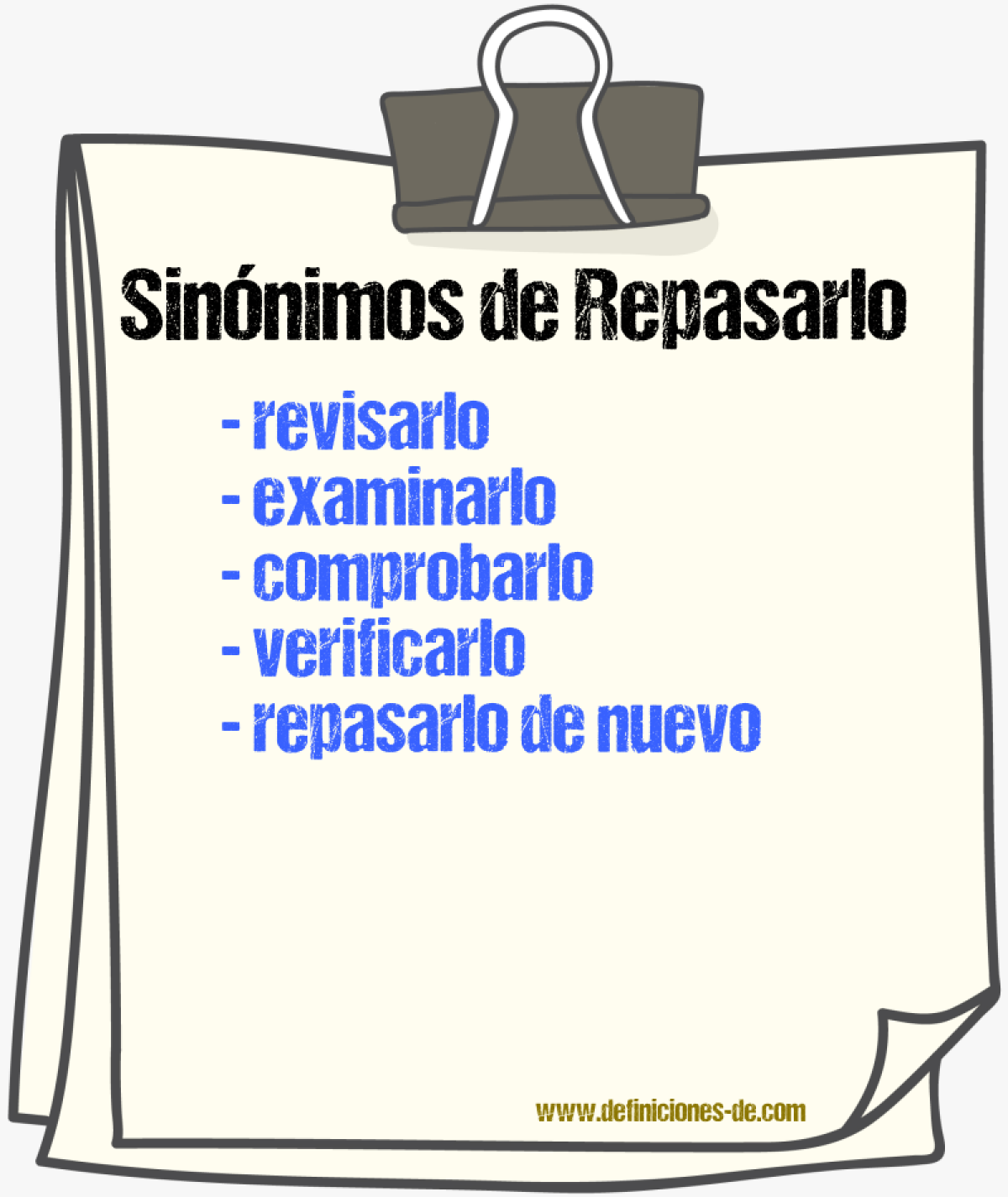 Sinónimos de repasarlo