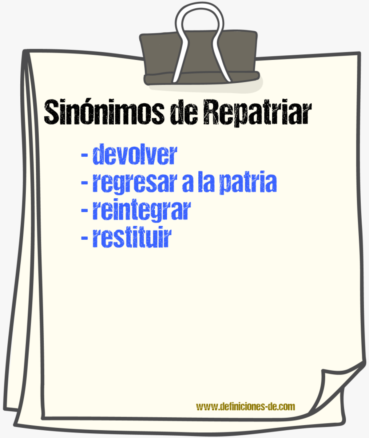 Sinnimos de repatriar