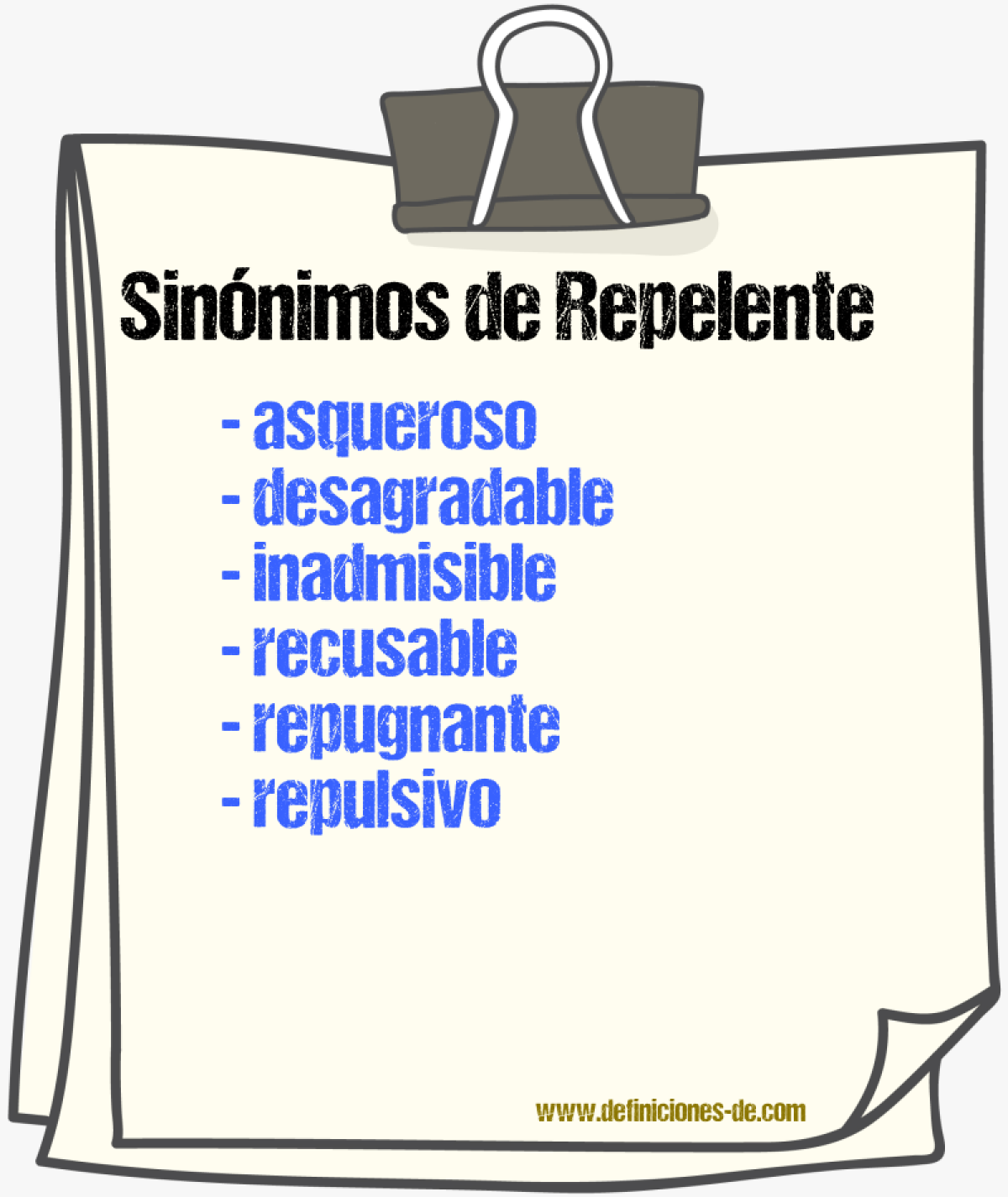 Sinnimos de repelente