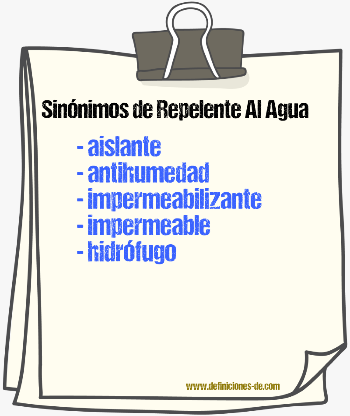 Sinnimos de repelente al agua