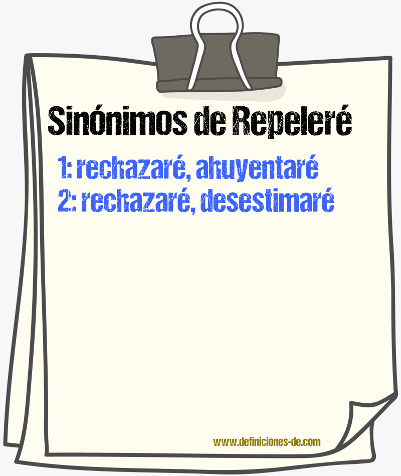Sinónimos de repeleré