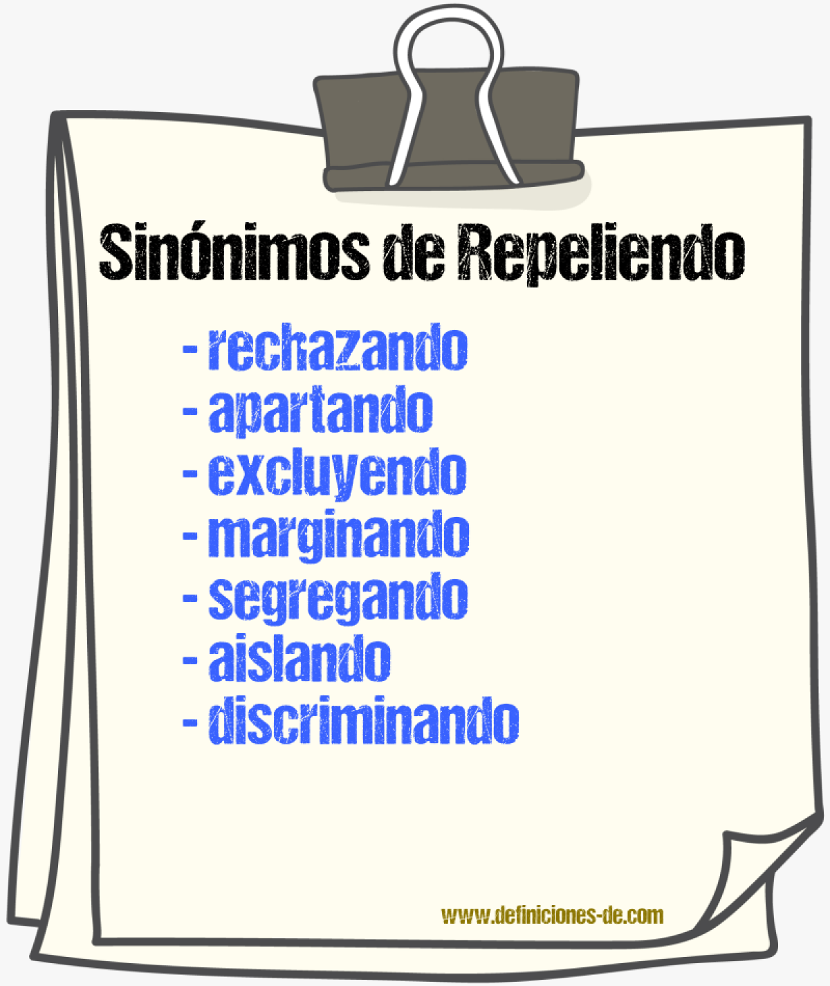 Sinónimos de repeliendo
