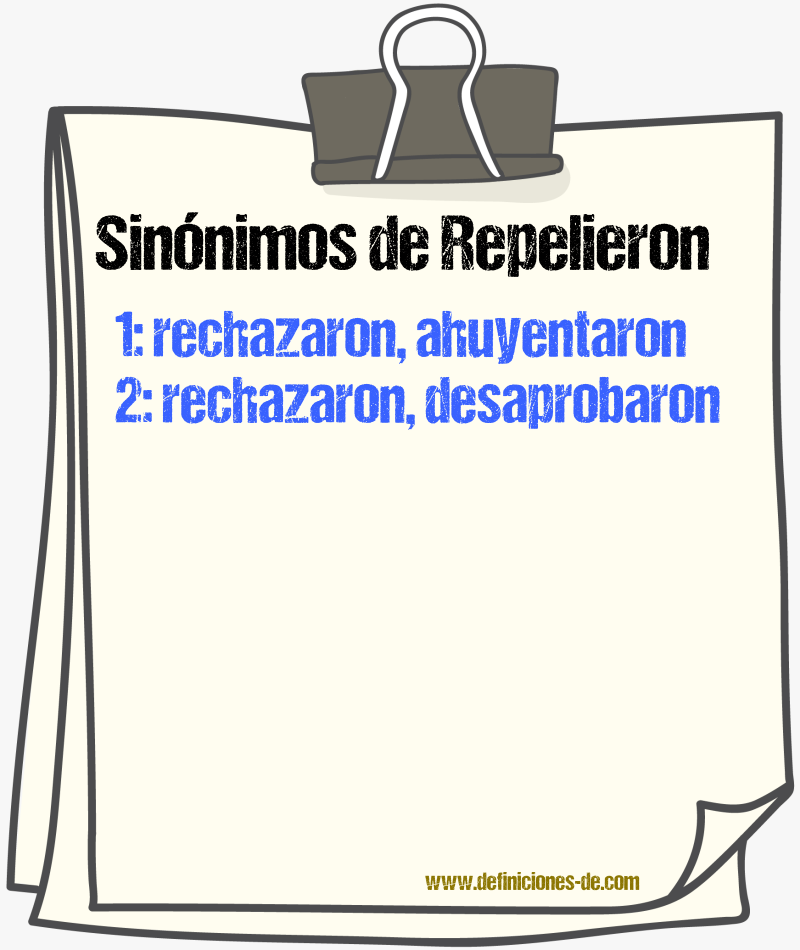 Sinónimos de repelieron