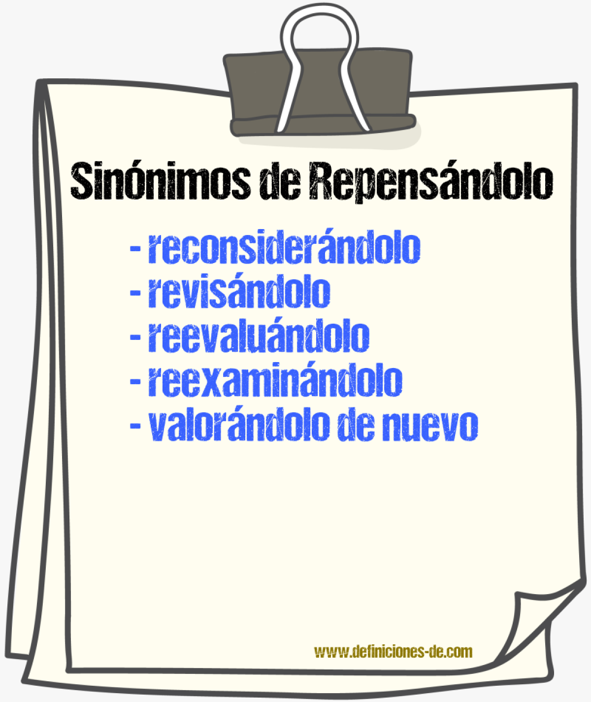 Sinónimos de repensándolo