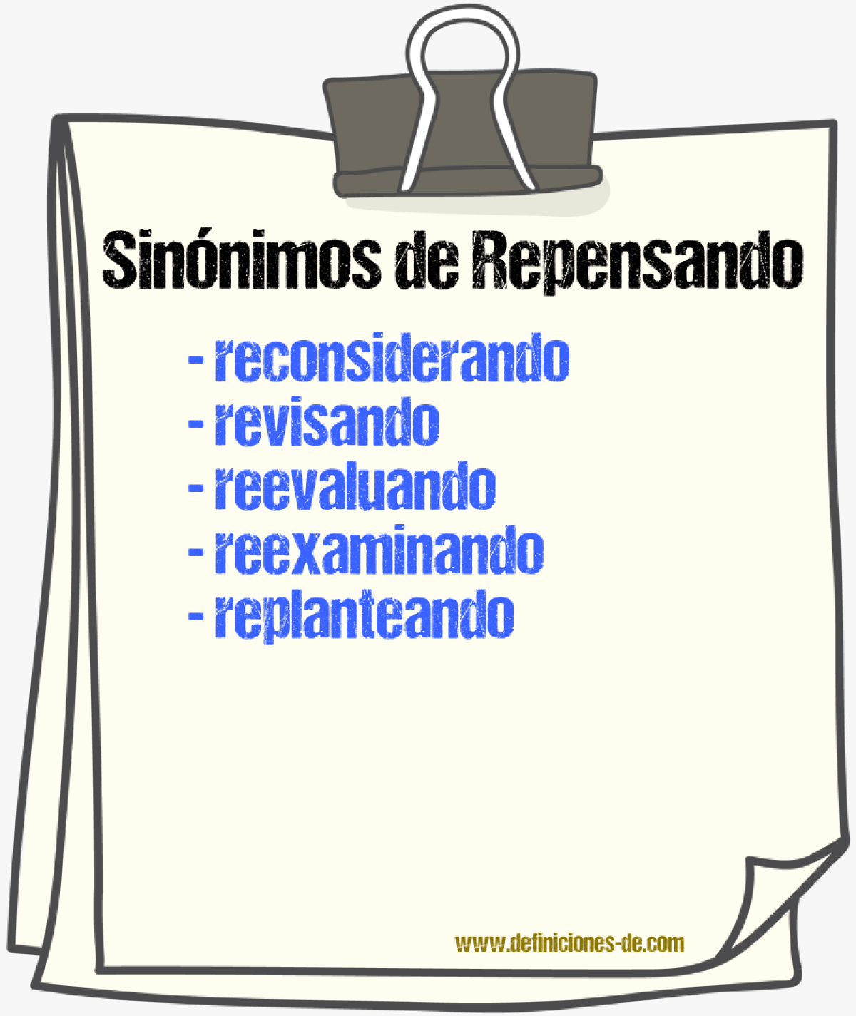 Sinónimos de repensando