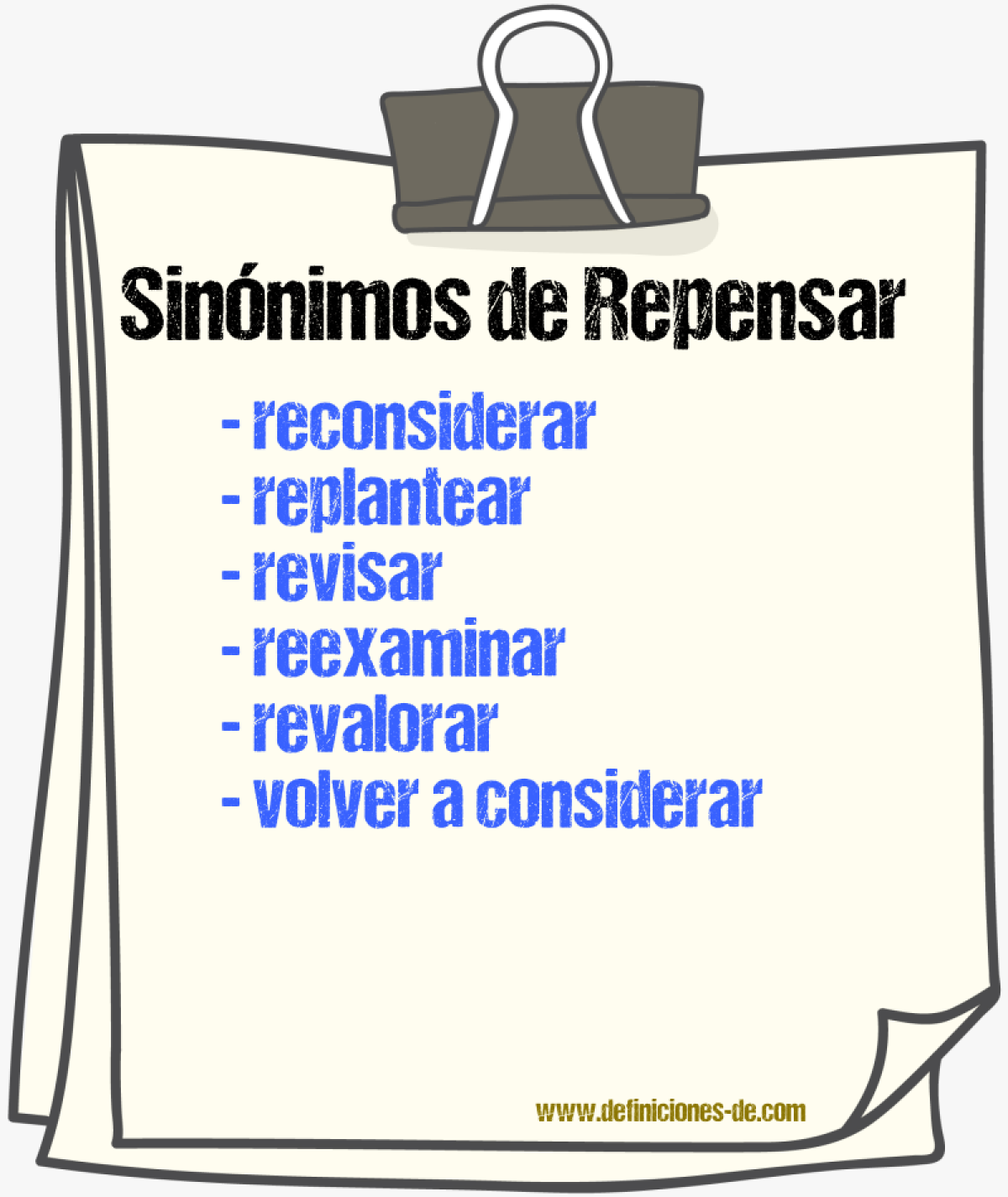 Sinónimos de repensar