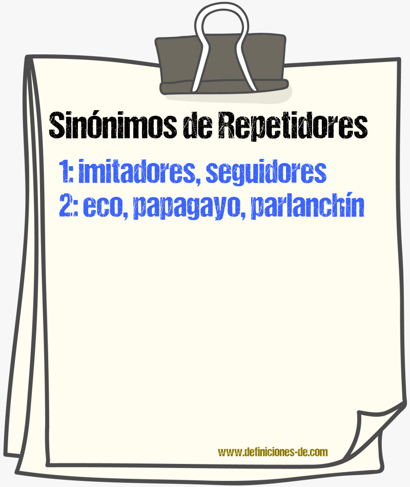 Sinónimos de repetidores