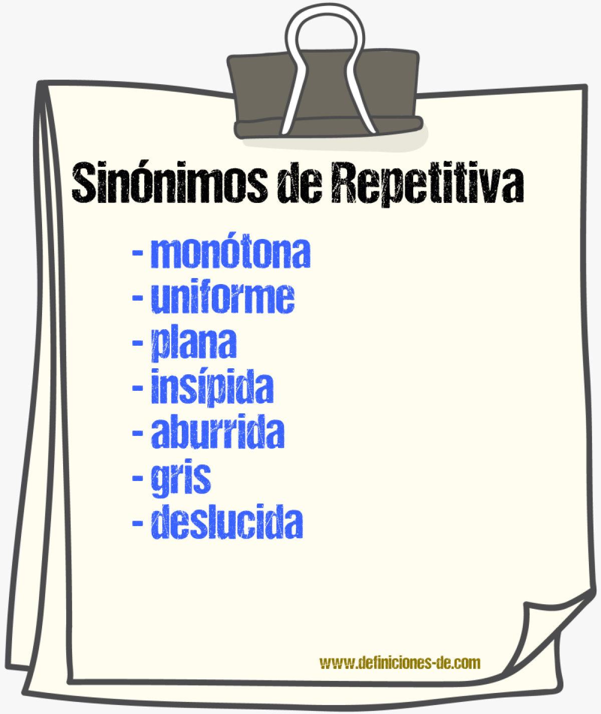 Sinónimos de repetitiva