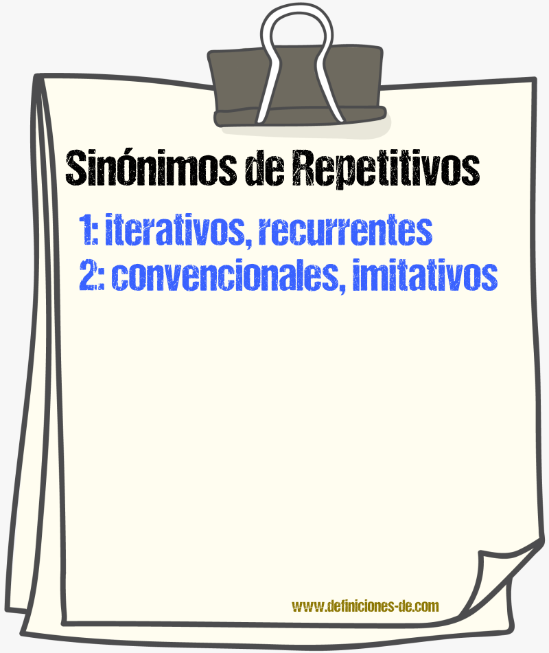 Sinónimos de repetitivos