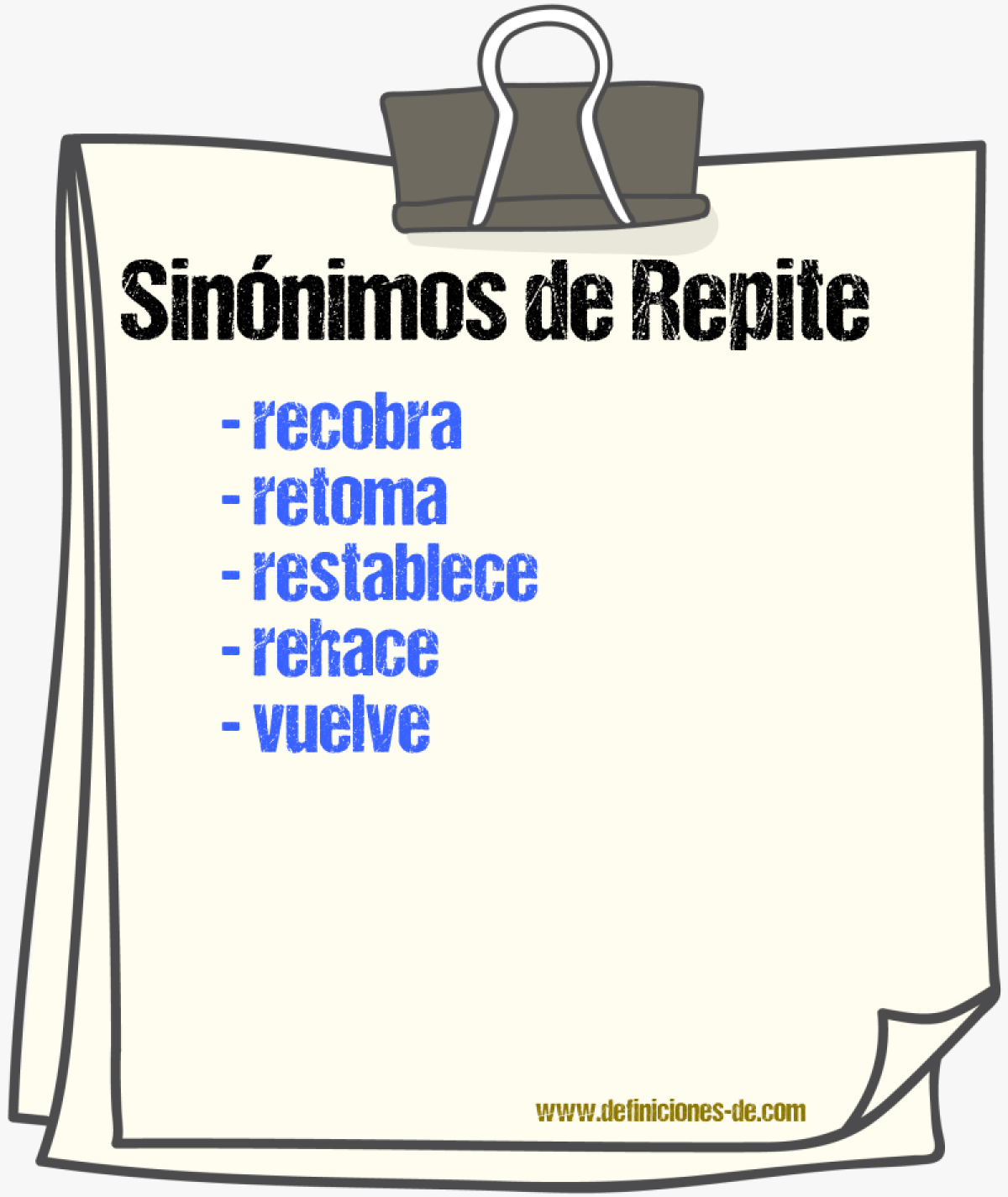 Sinónimos de repite