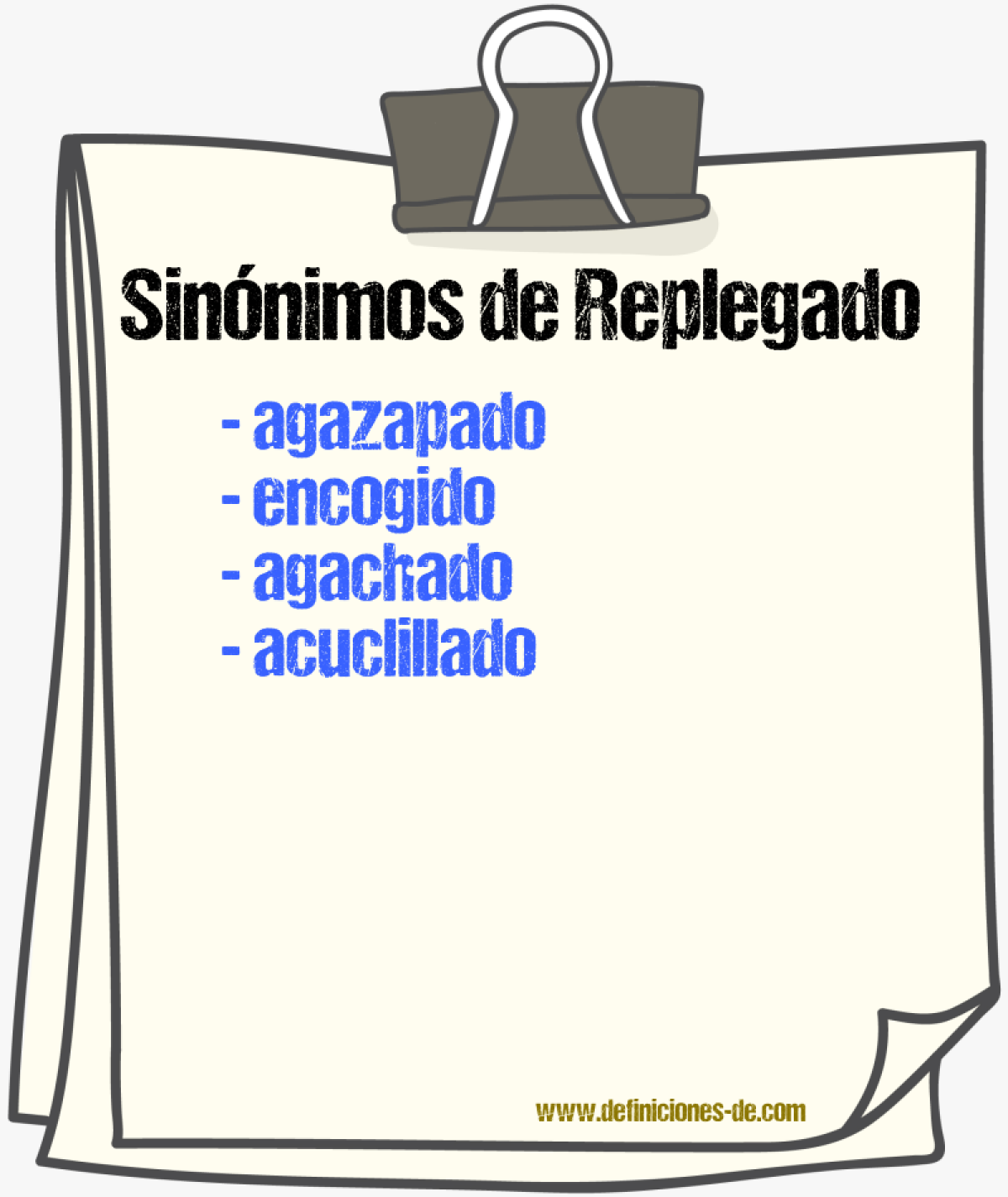 Sinónimos de replegado