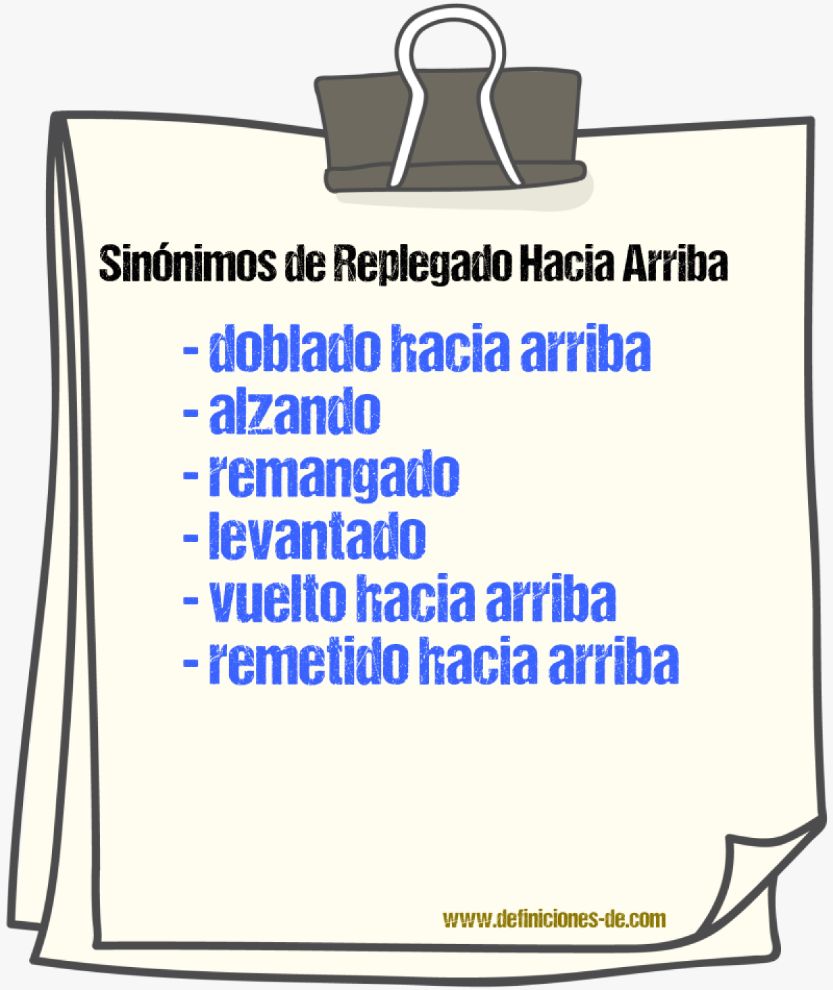 Sinónimos de replegado hacia arriba