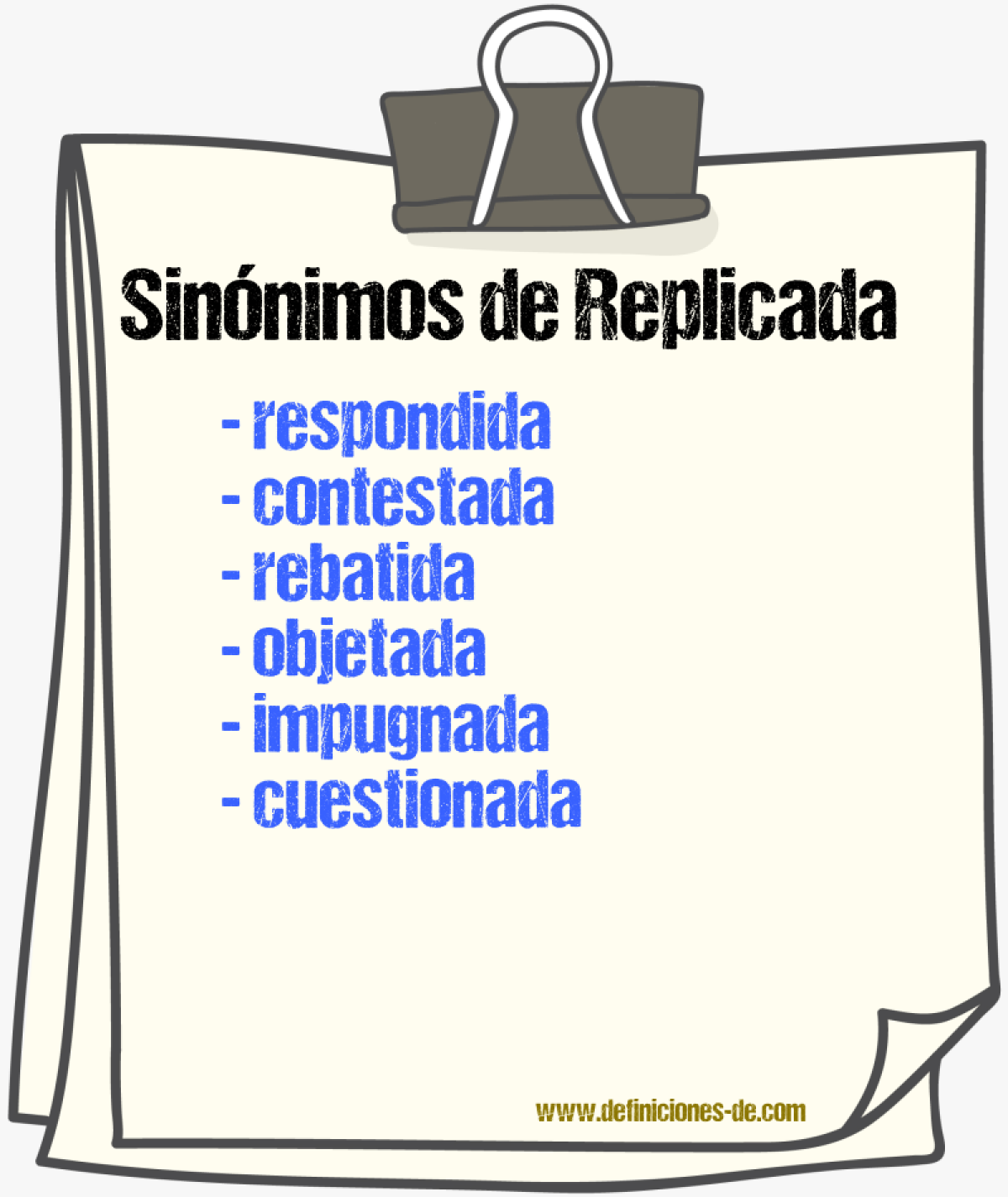 Sinónimos de replicada