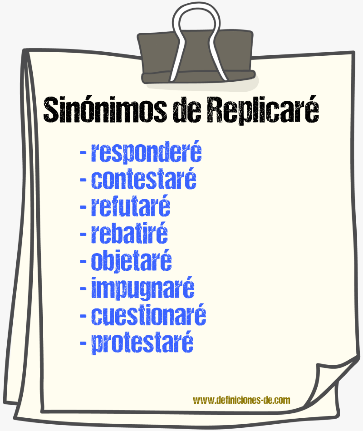 Sinónimos de replicaré