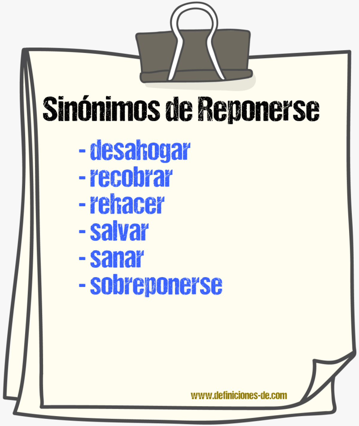 Sinnimos de reponerse