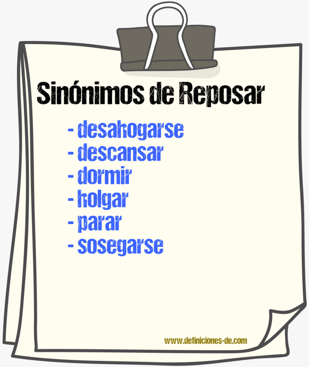 Sinnimos de reposar