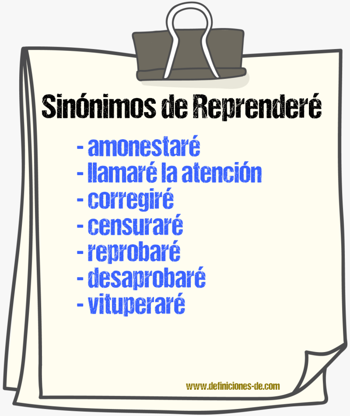 Sinónimos de reprenderé