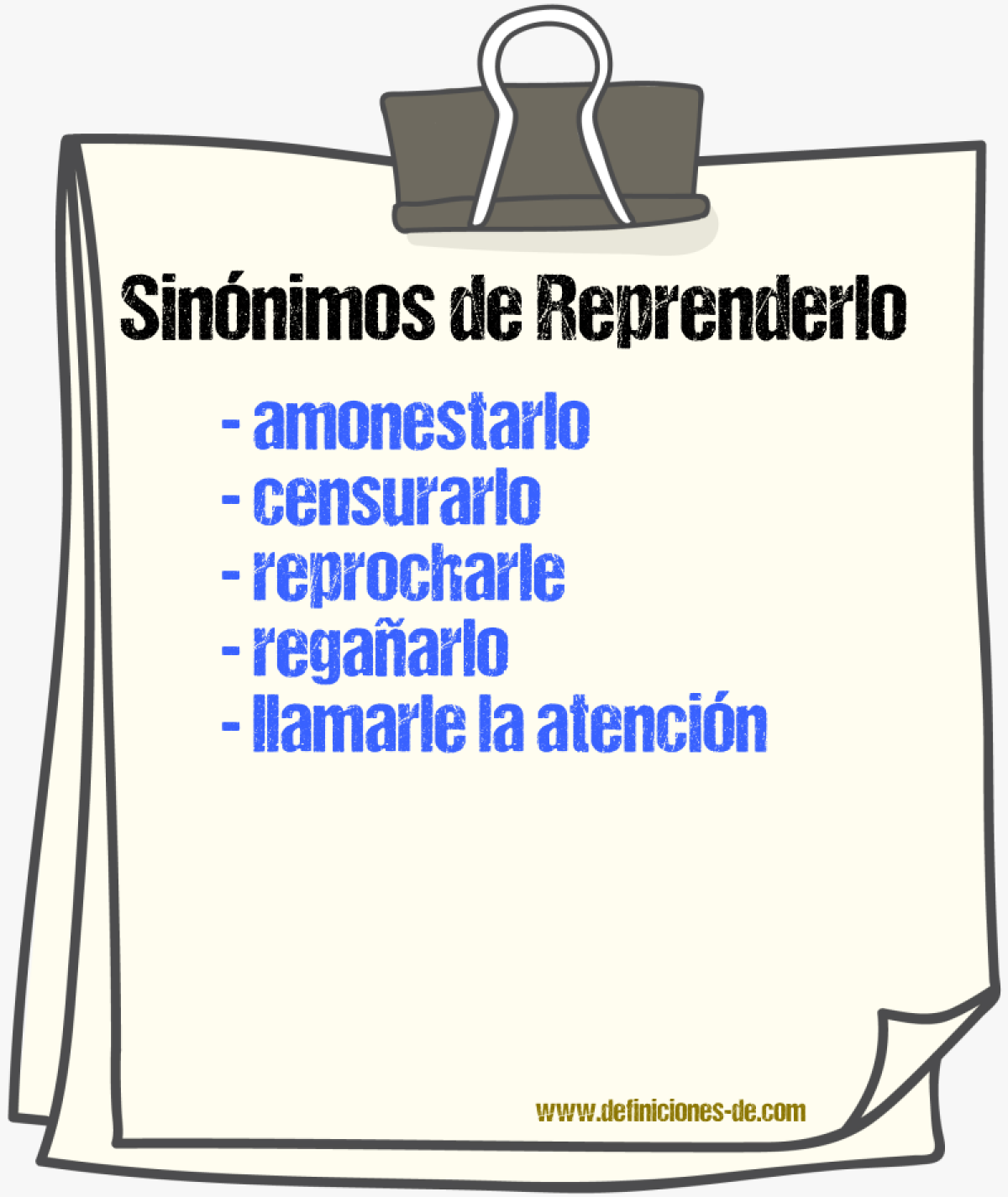 Sinónimos de reprenderlo