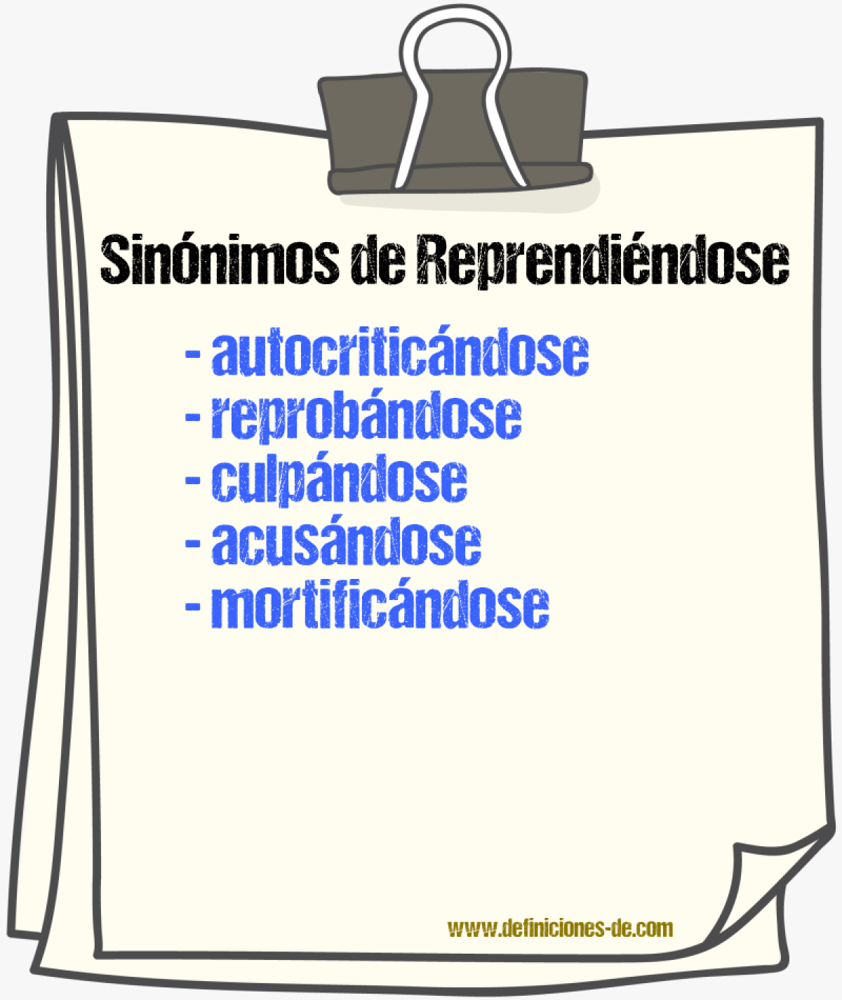 Sinónimos de reprendiéndose