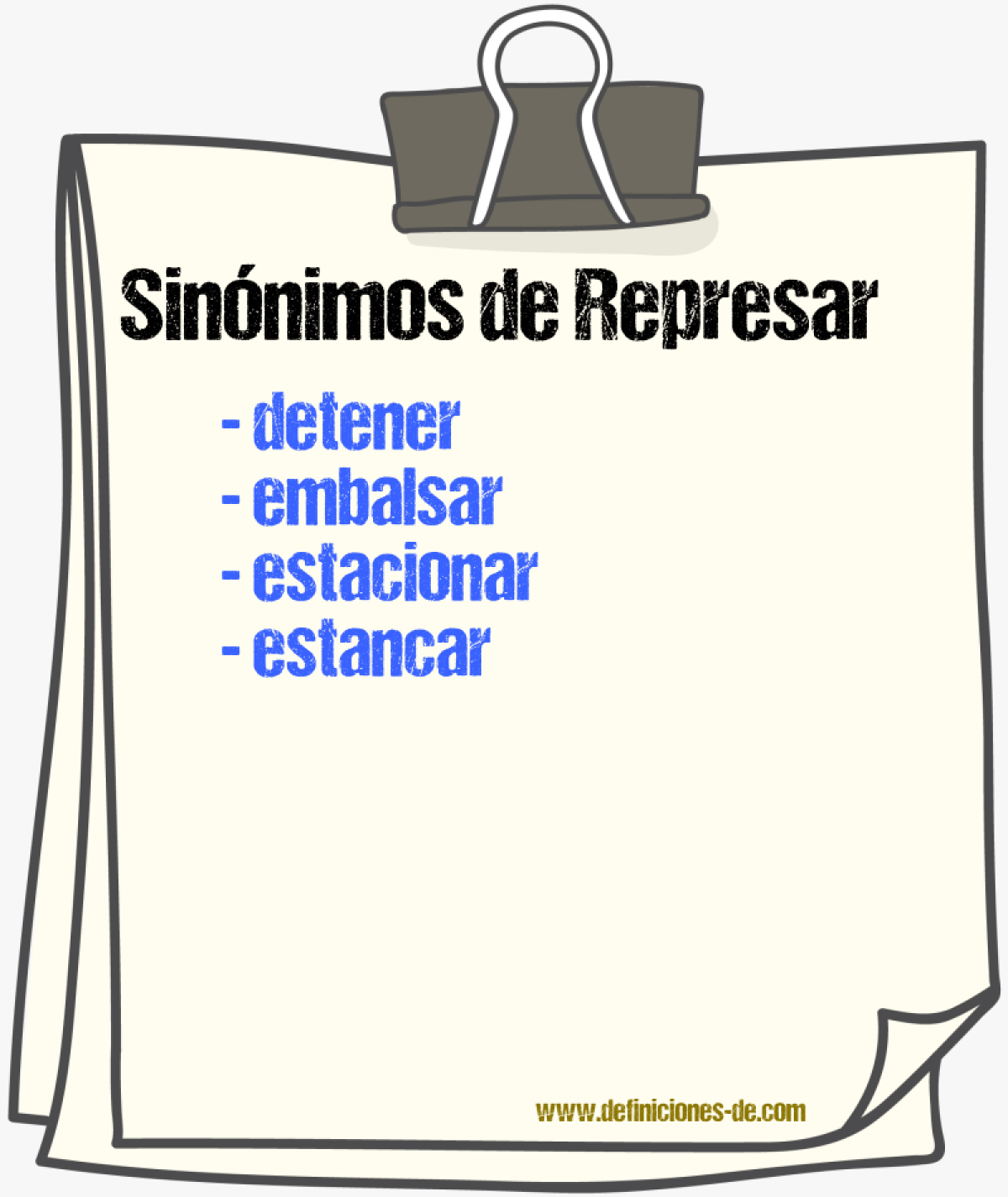 Sinnimos de represar