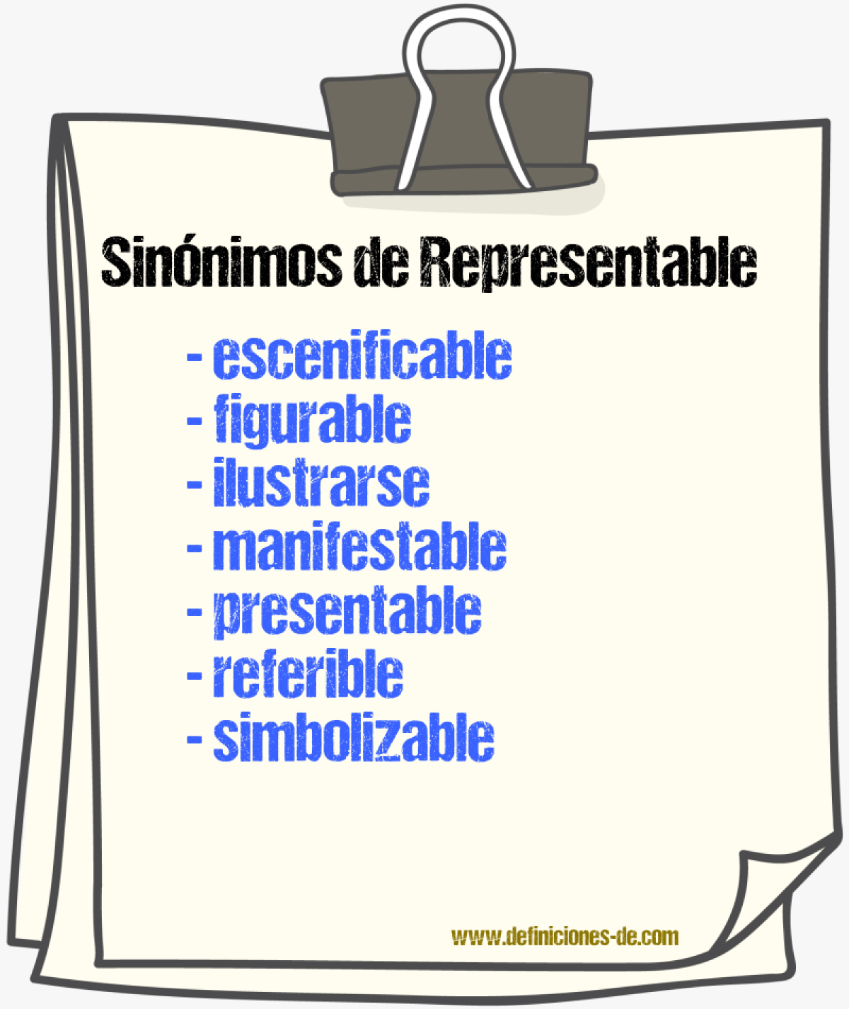 Sinnimos de representable