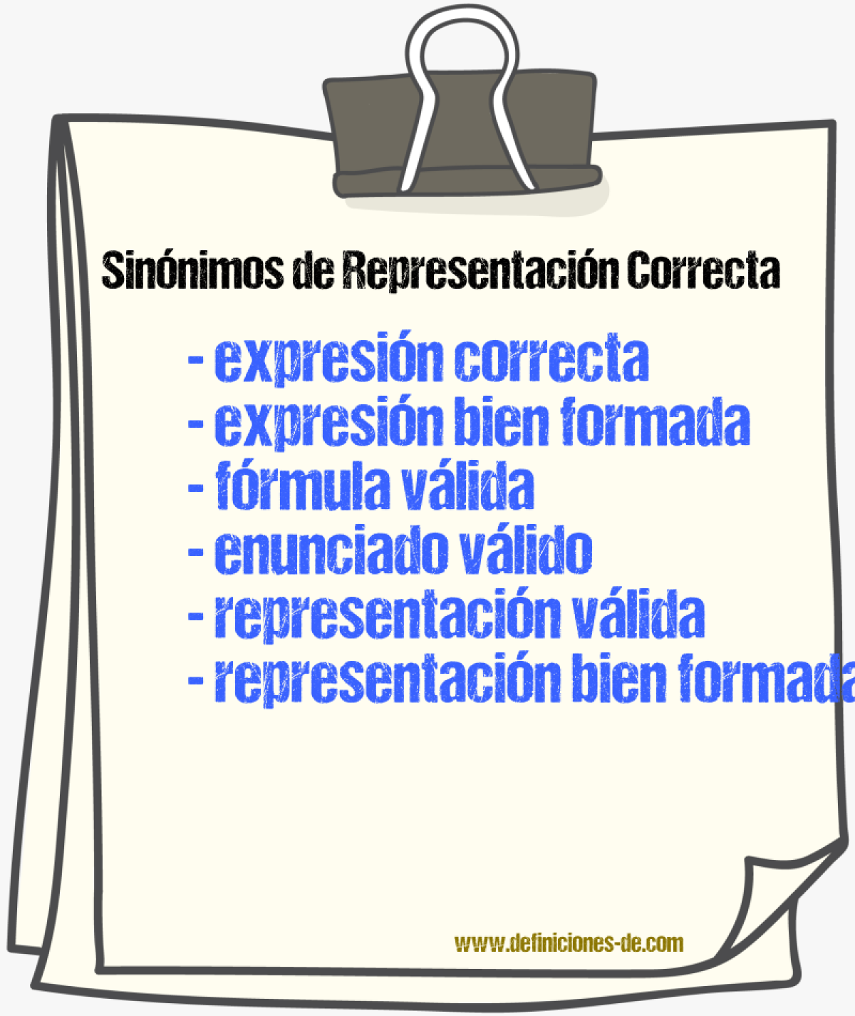 Sinónimos de representación correcta