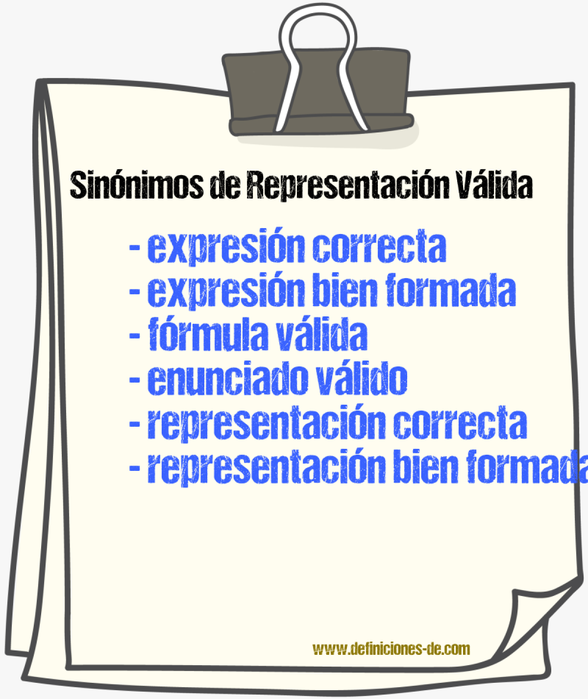 Sinónimos de representación válida