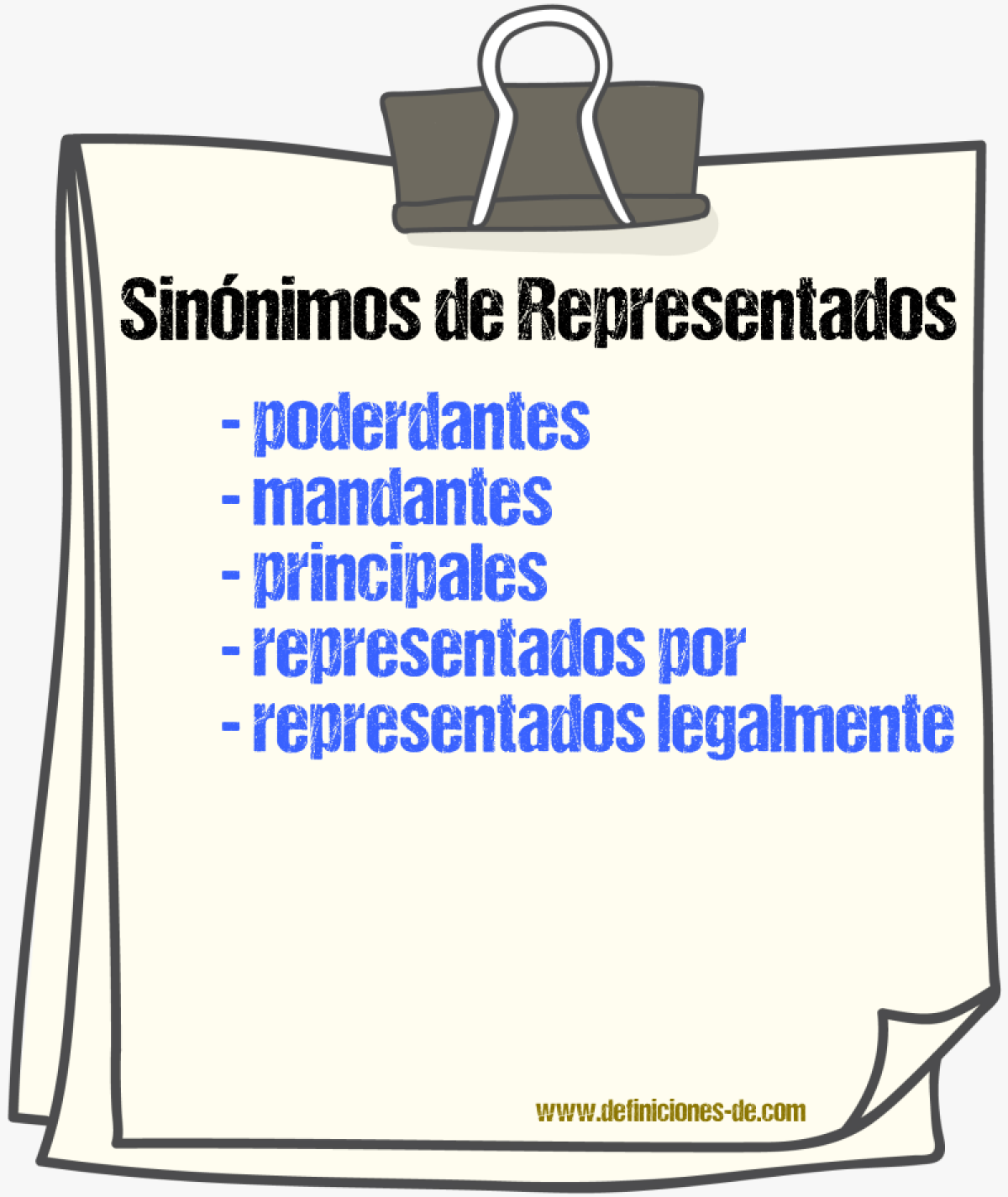 Sinónimos de representados