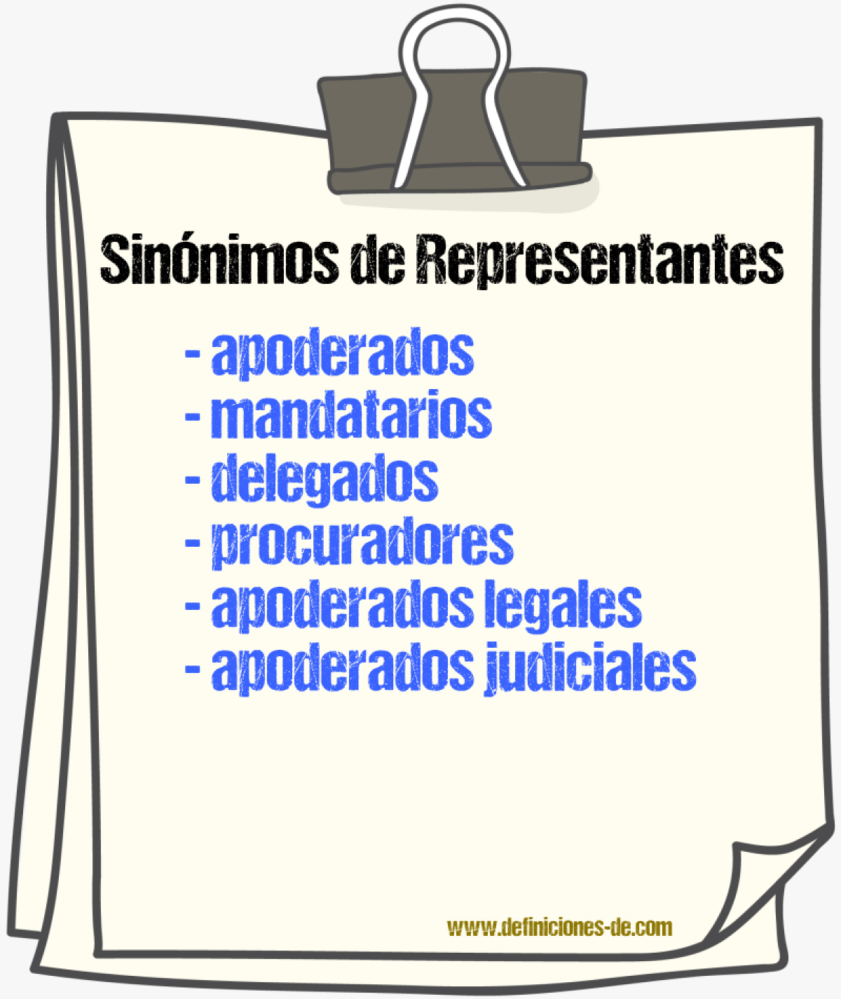 Sinónimos de representantes