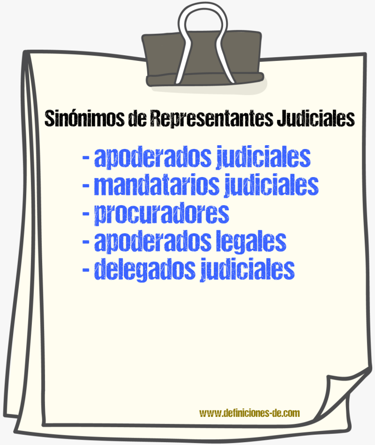 Sinónimos de representantes judiciales