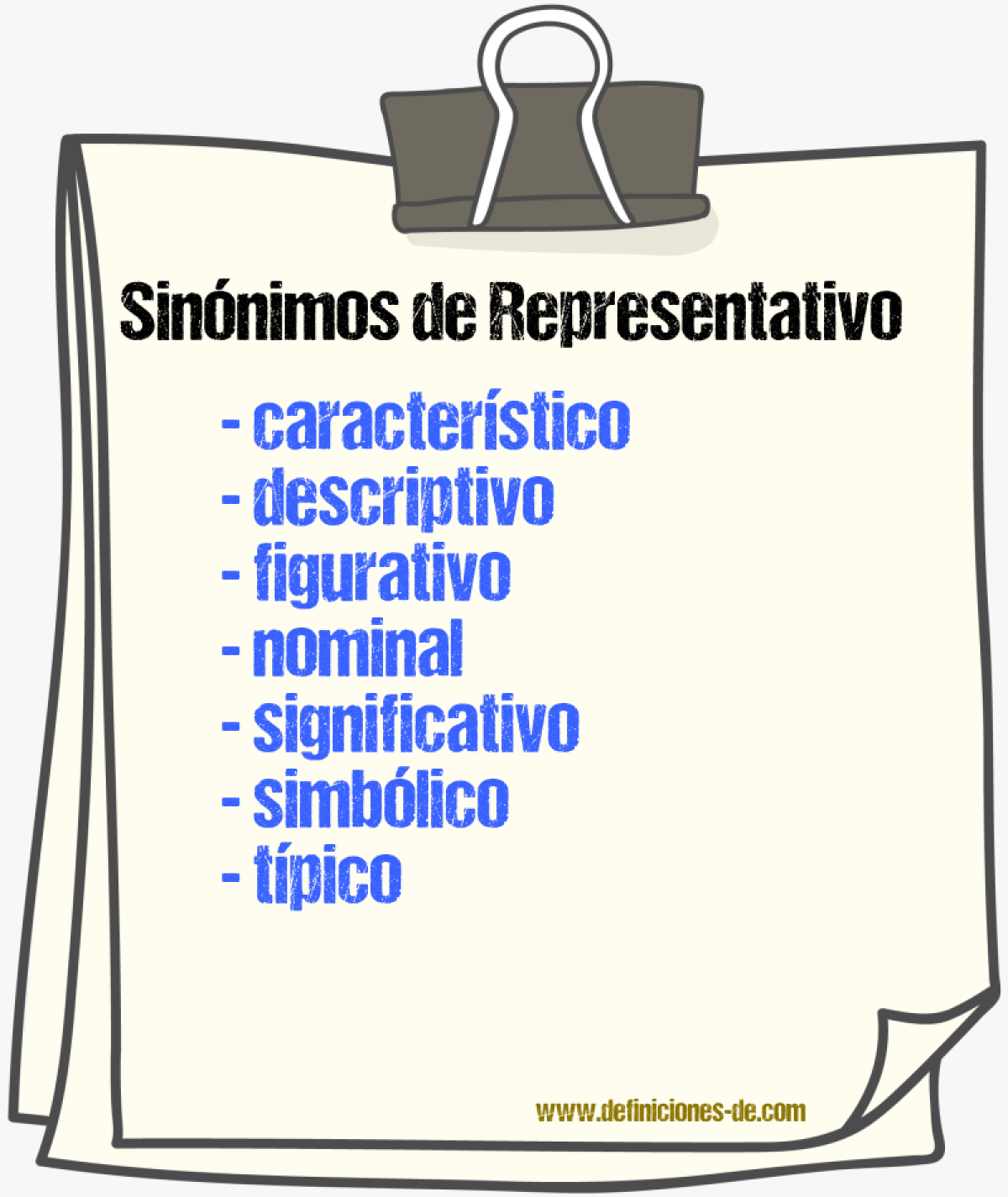 Sinnimos de representativo