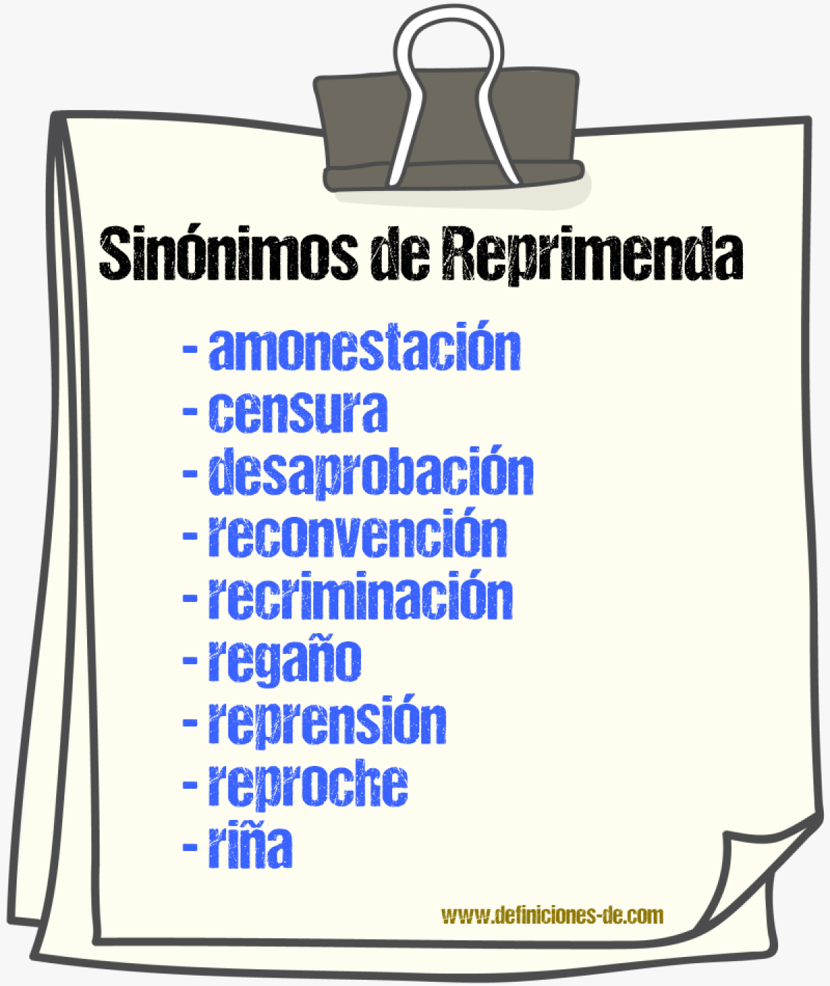 Sinnimos de reprimenda