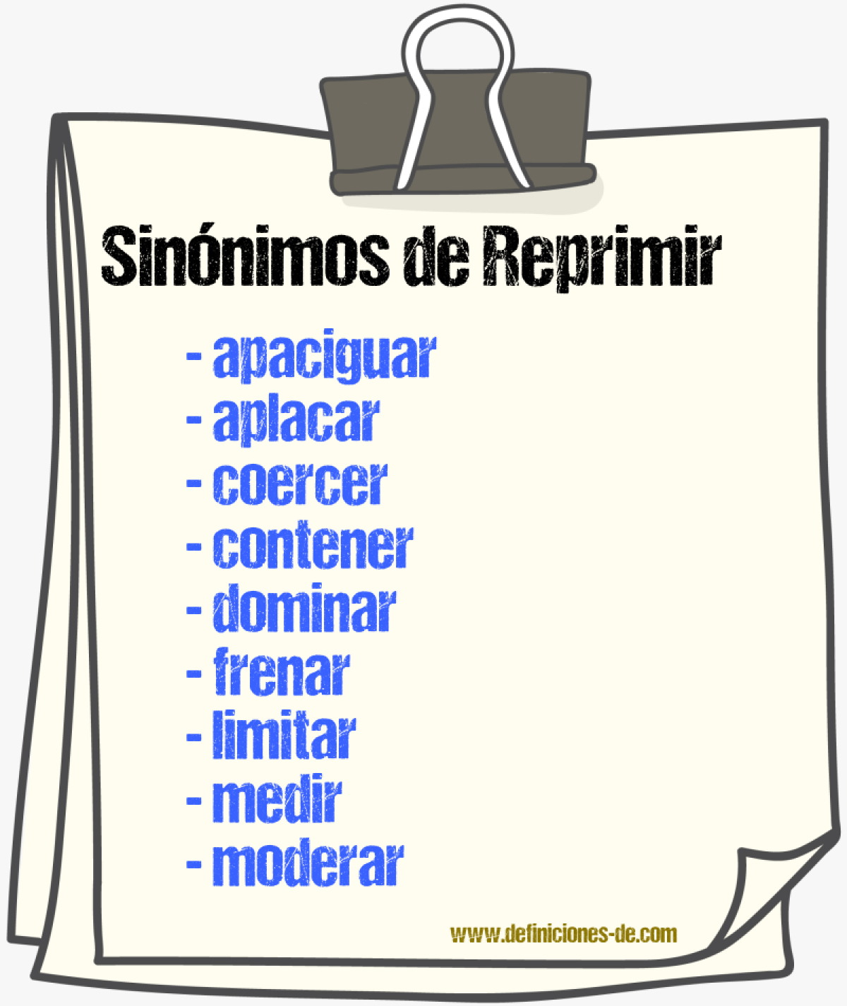 Sinnimos de reprimir