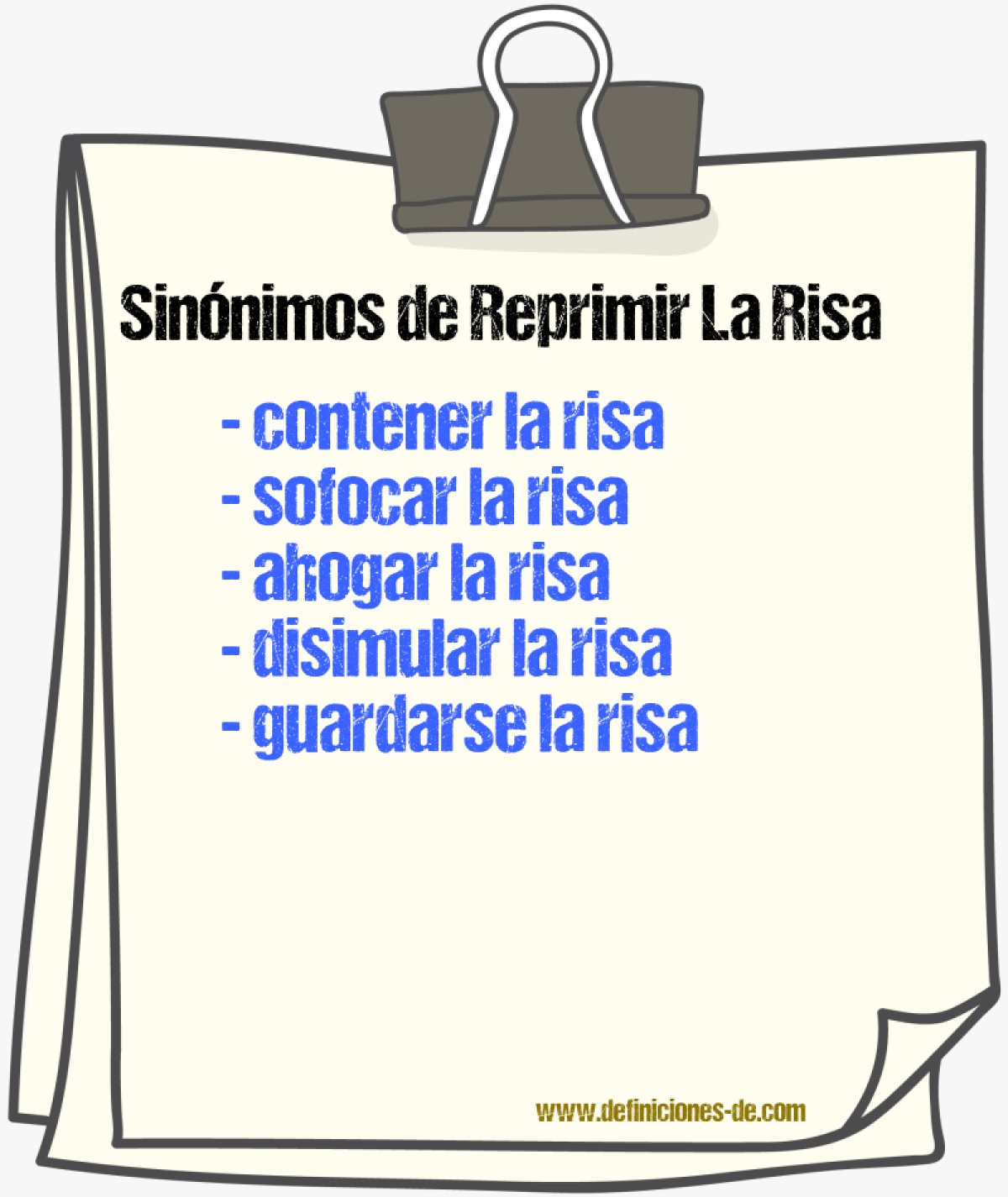 Sinónimos de reprimir la risa