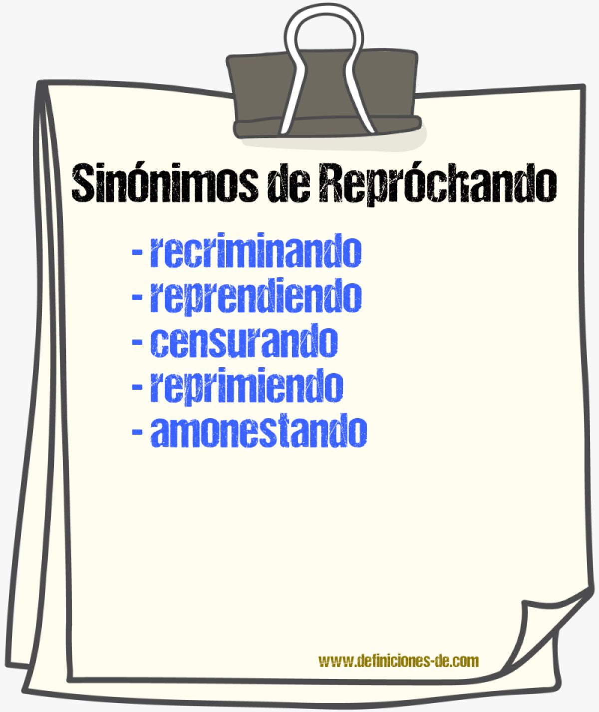 Sinónimos de repróchando