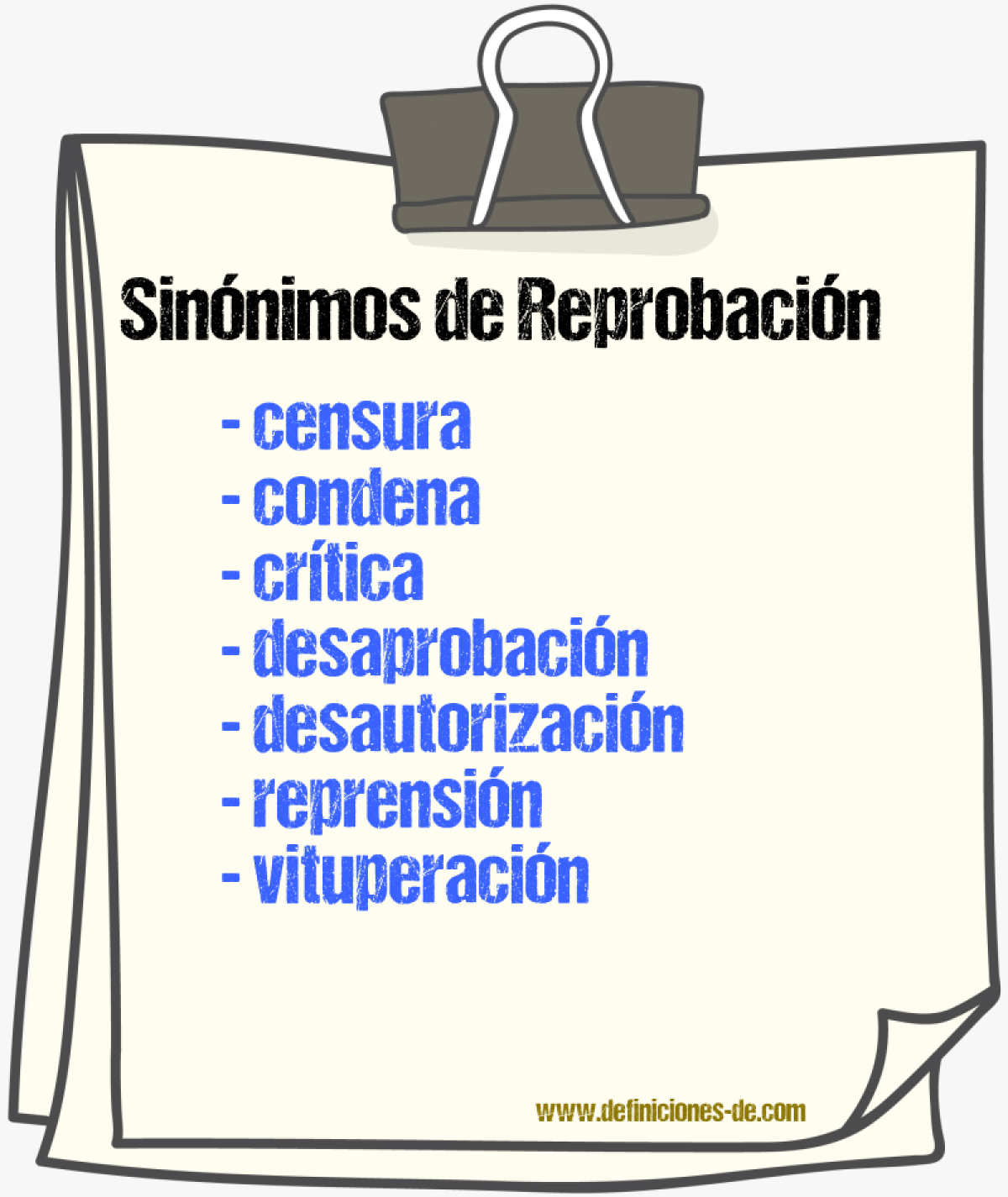 Sinnimos de reprobacin