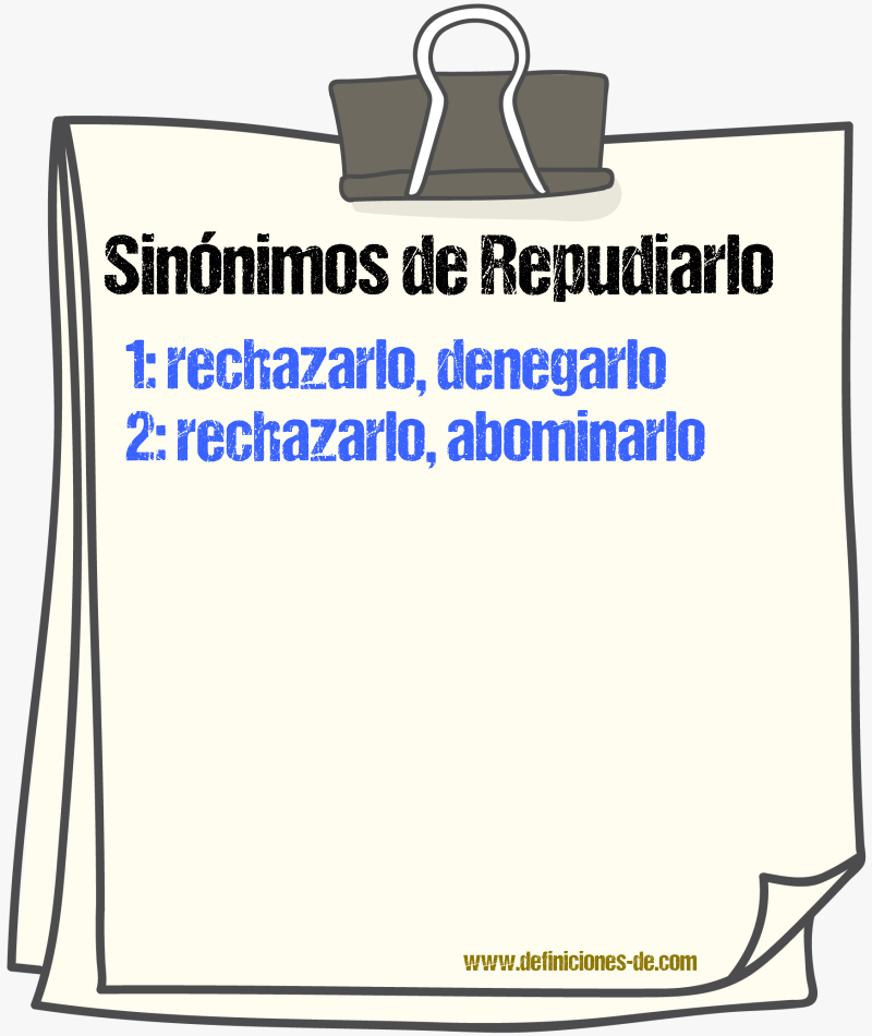 Sinónimos de repudiarlo