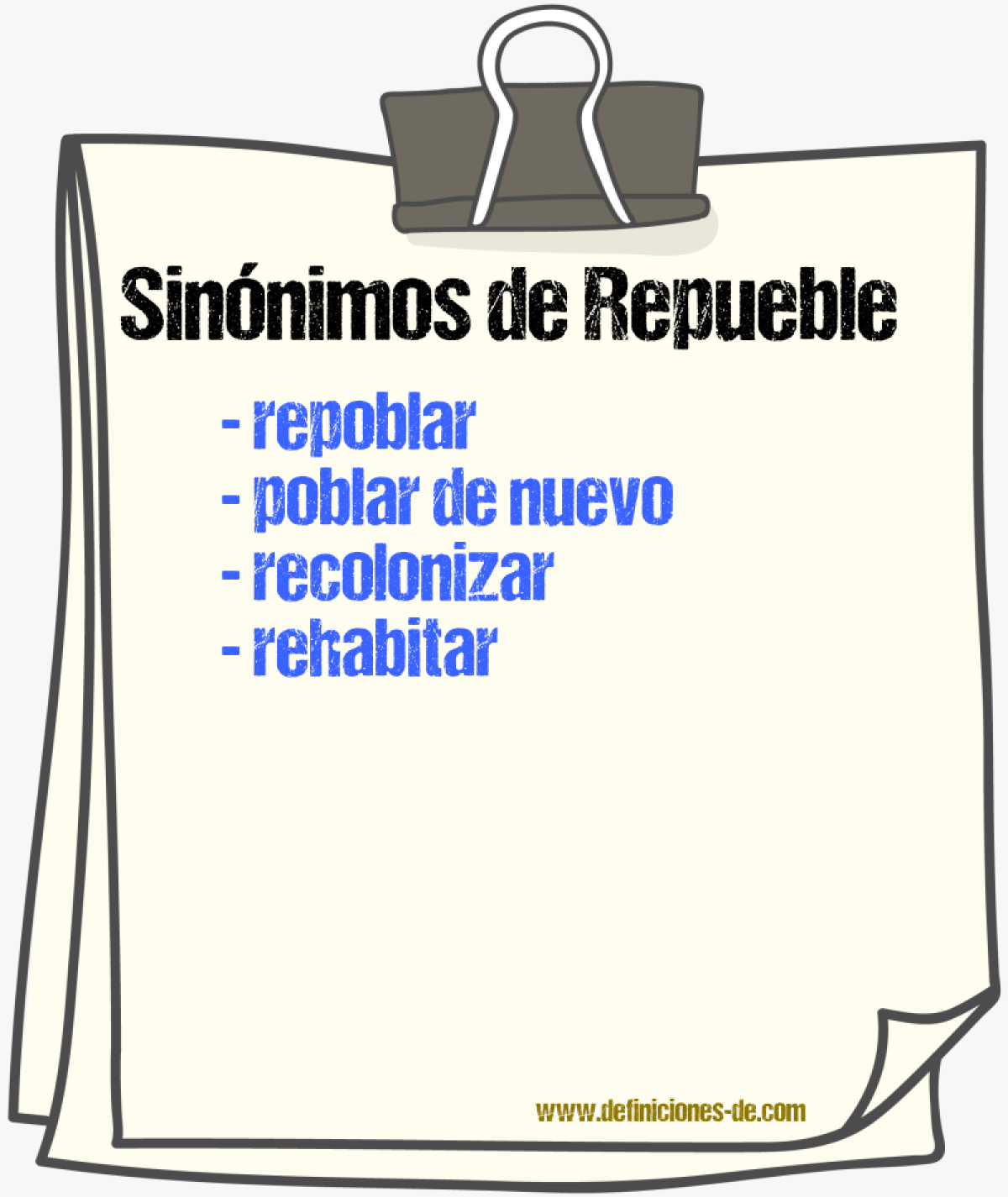Sinónimos de repueble