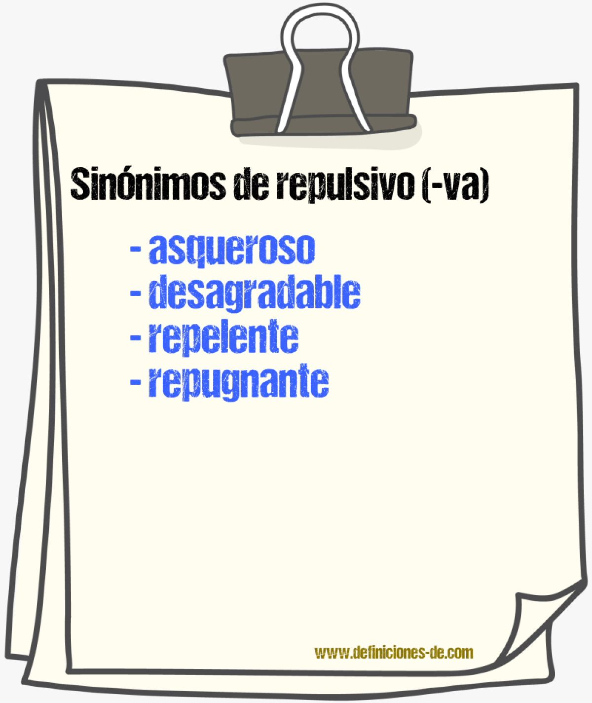 Sinnimos de repulsivo