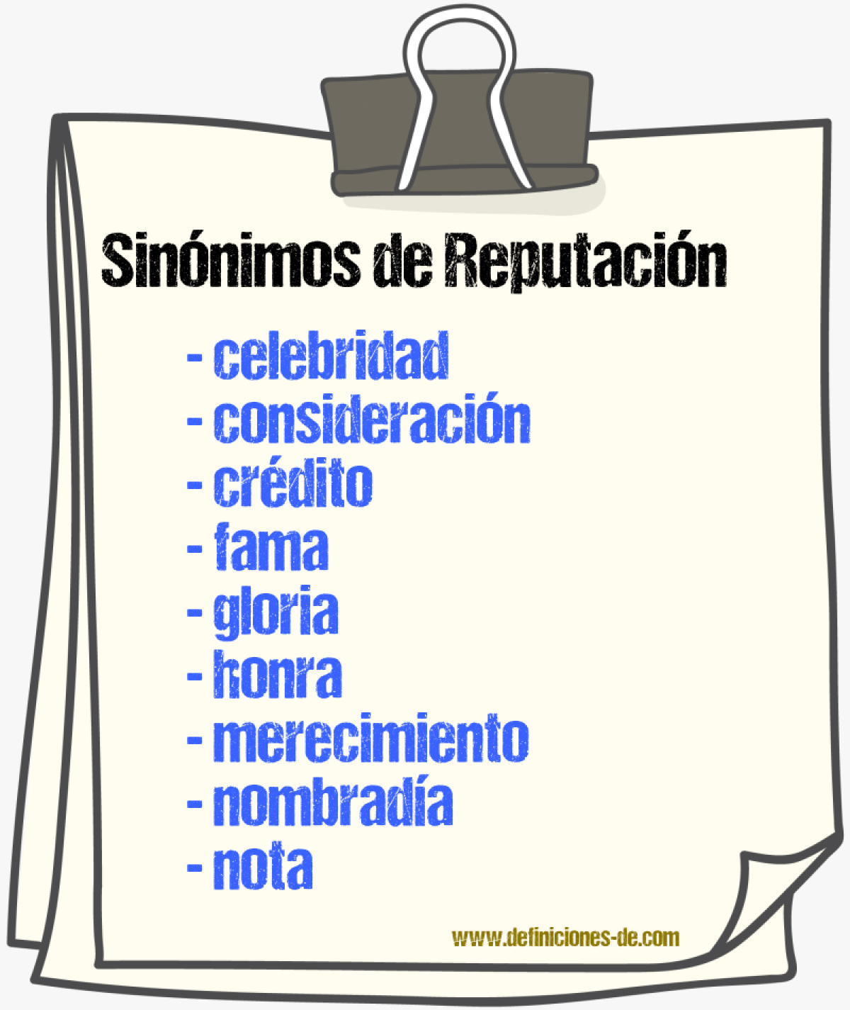 Sinnimos de reputacin