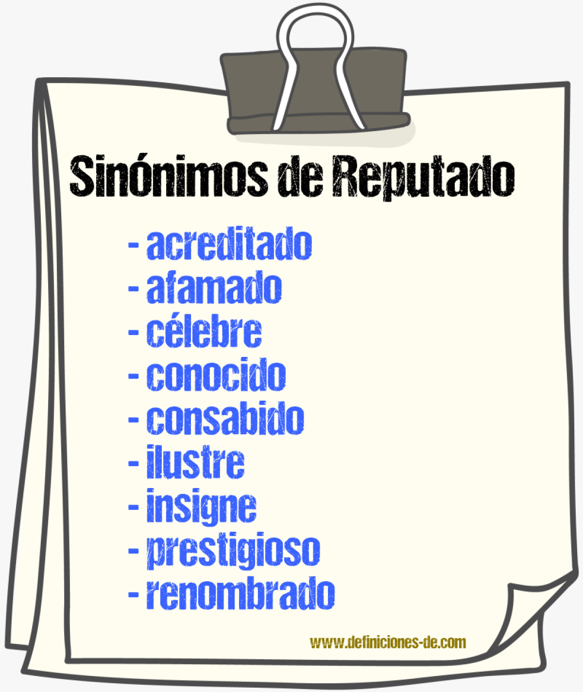 Sinnimos de reputado