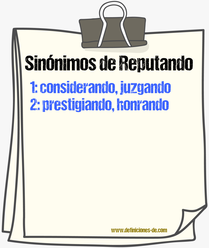 Sinónimos de reputando