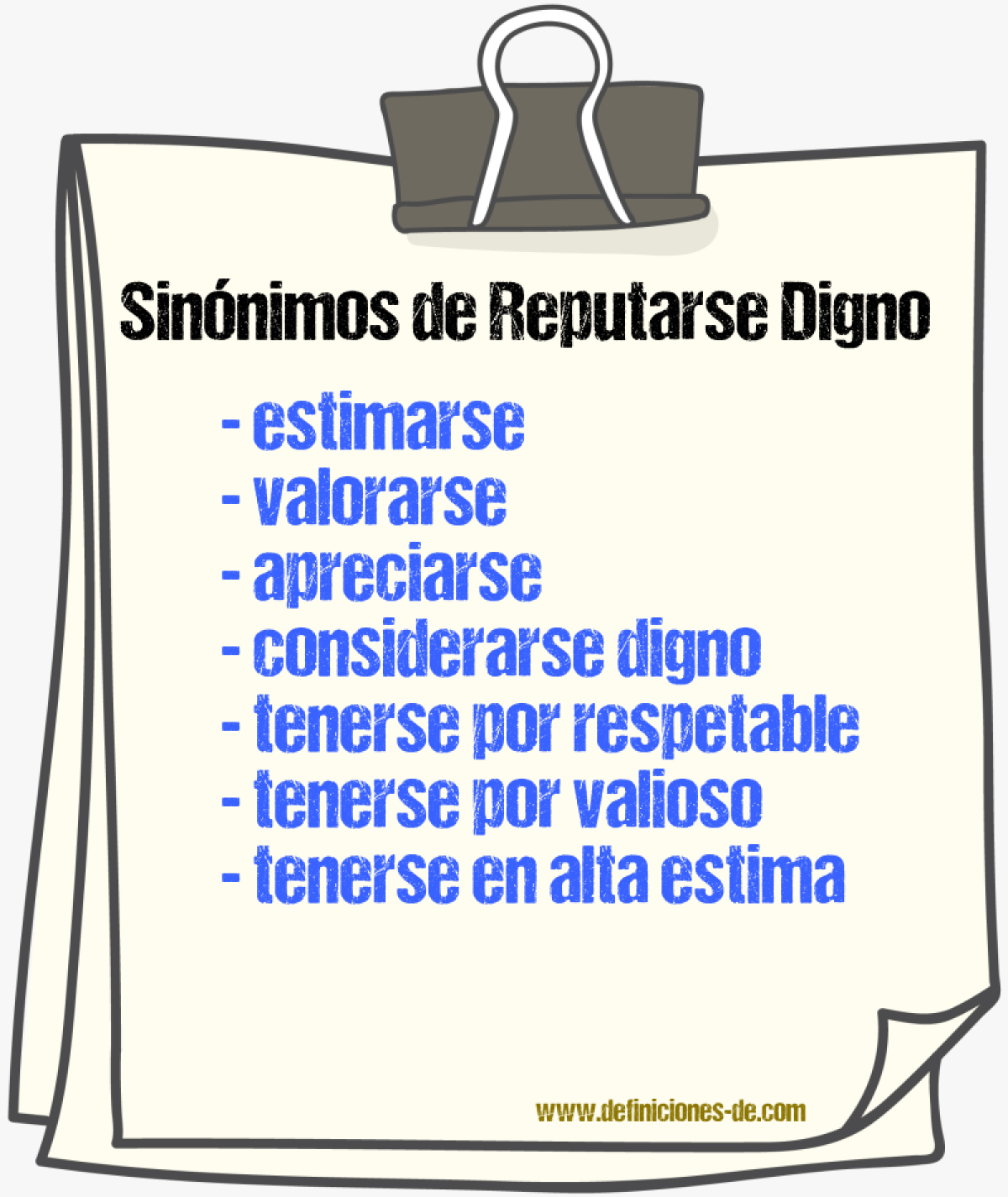 Sinónimos de reputarse digno