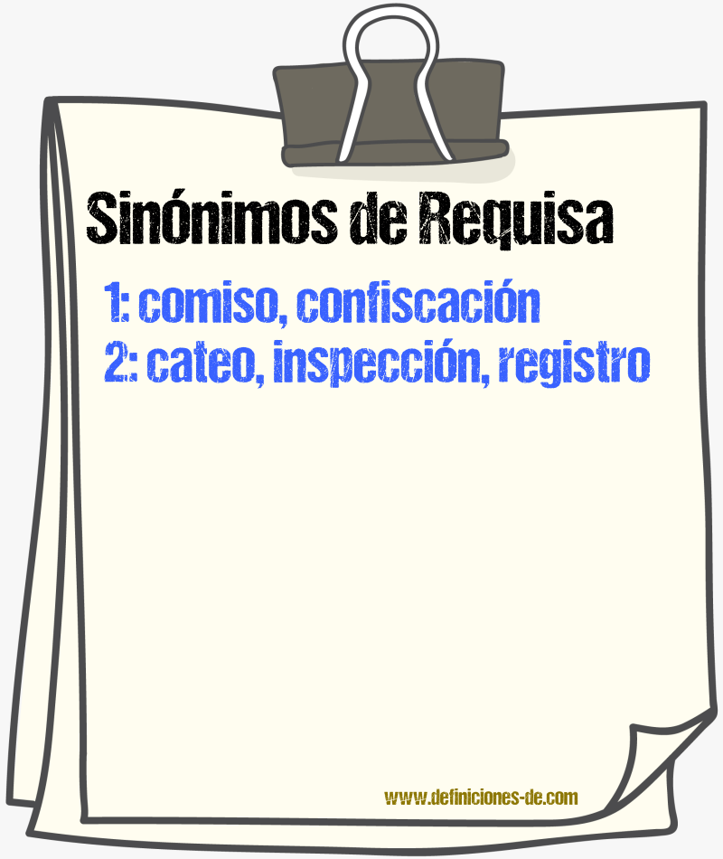 Sinnimos de requisa