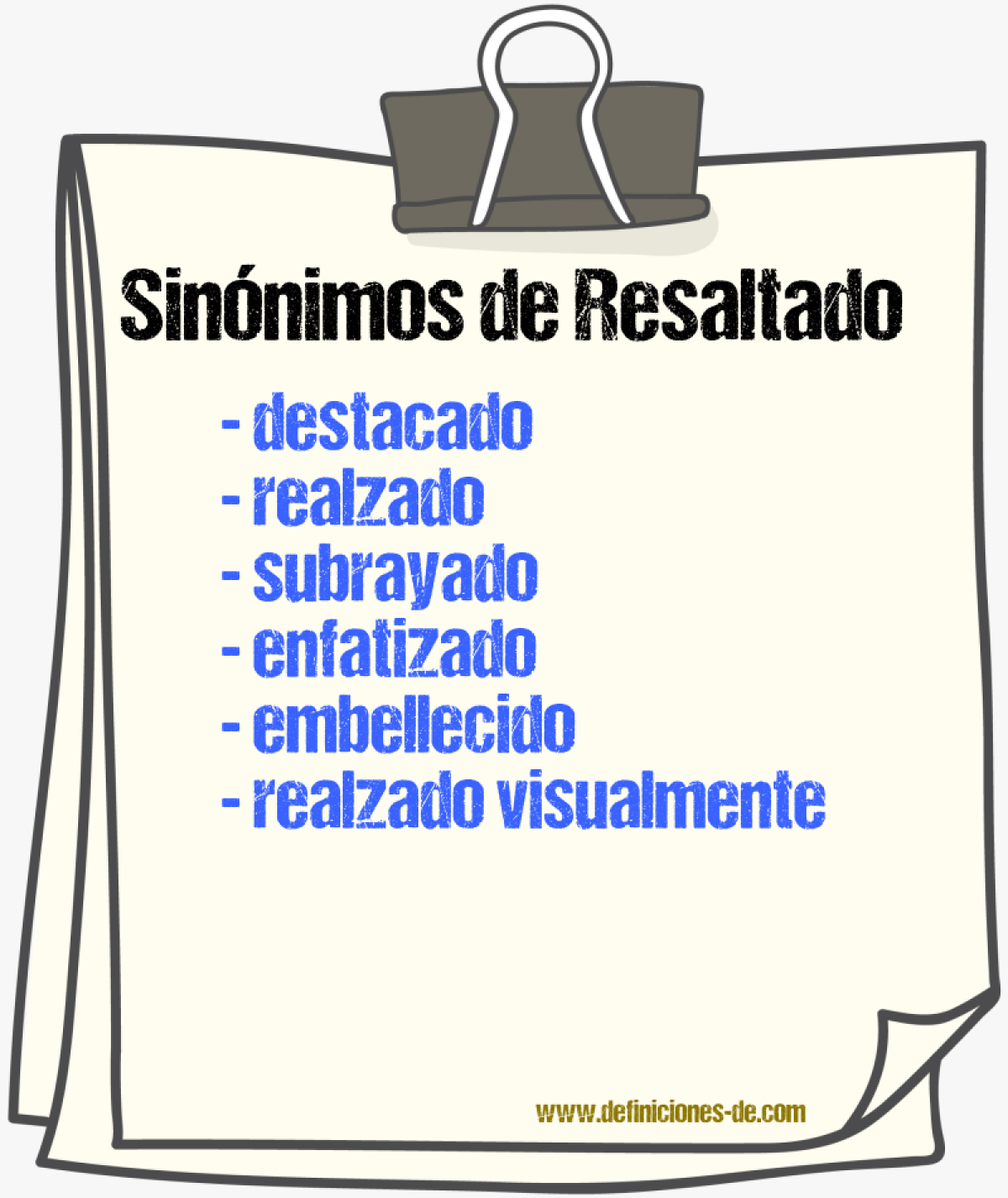 Sinónimos de resaltado